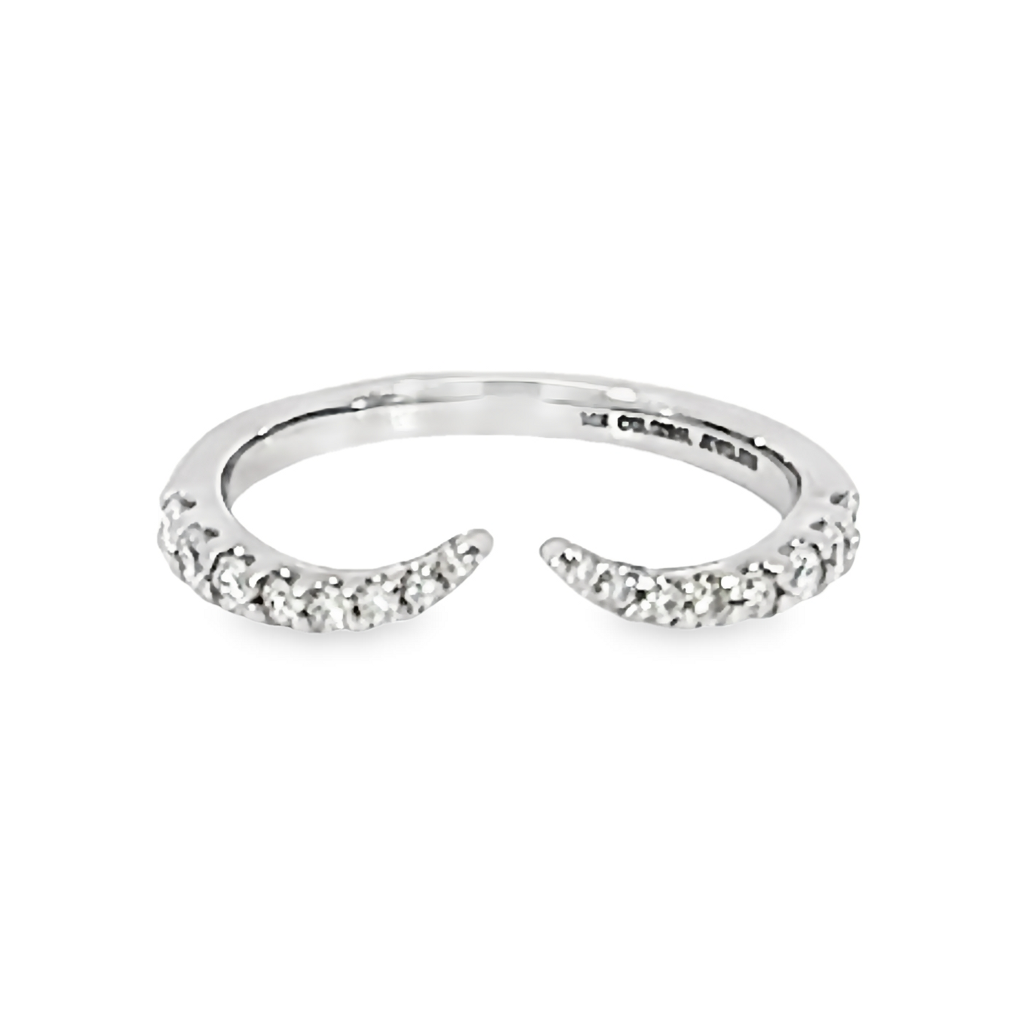 14k White Gold Open Diamond Wedding Band