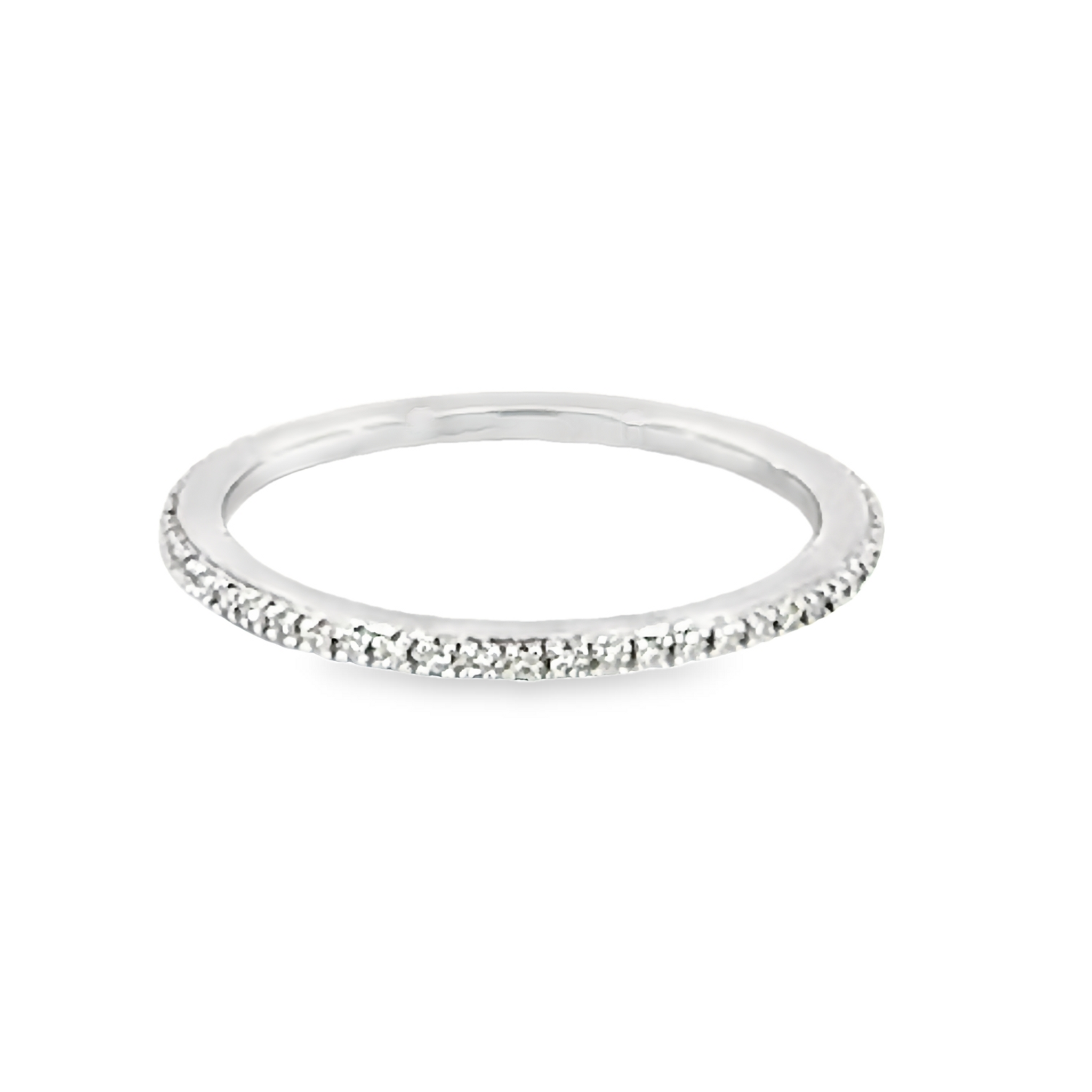 14k White Gold Eternity Diamond Wedding Band