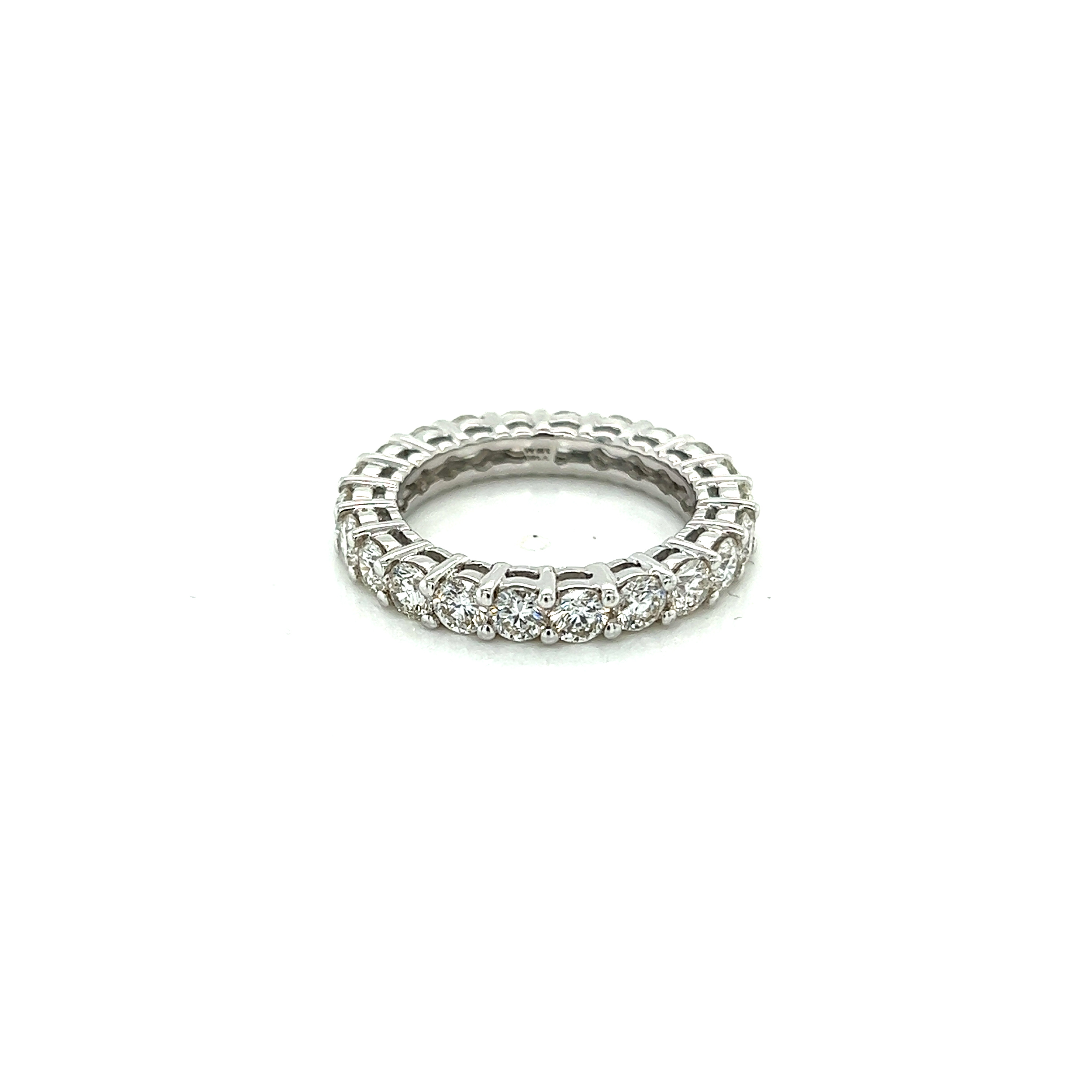 14 karat white gold eternity wedding band with 22=3.00Tw Round Brilliant G SI Diamonds