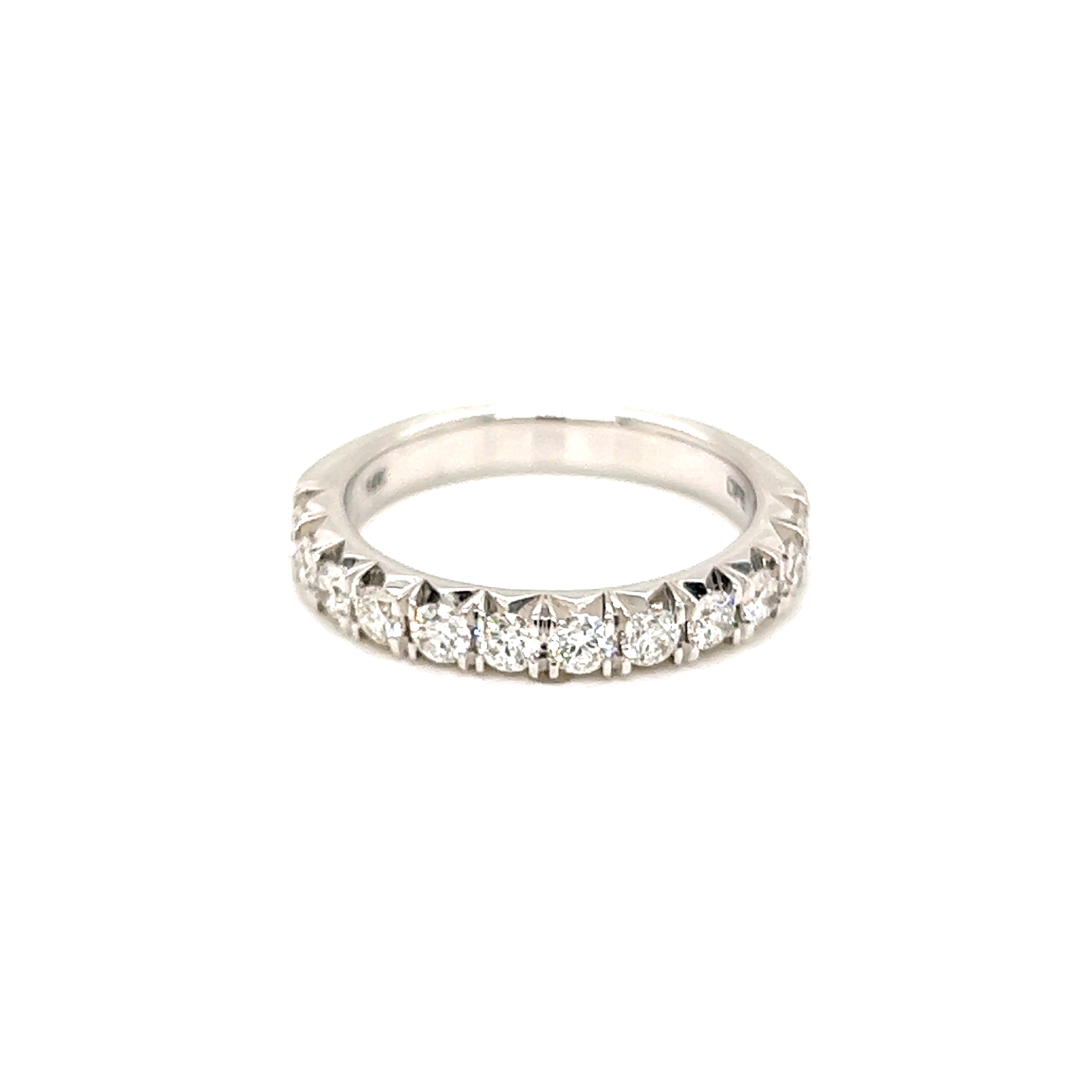 14 Karat White Gold Band With 12=0.78TW Round Brilliant G VS Diamonds