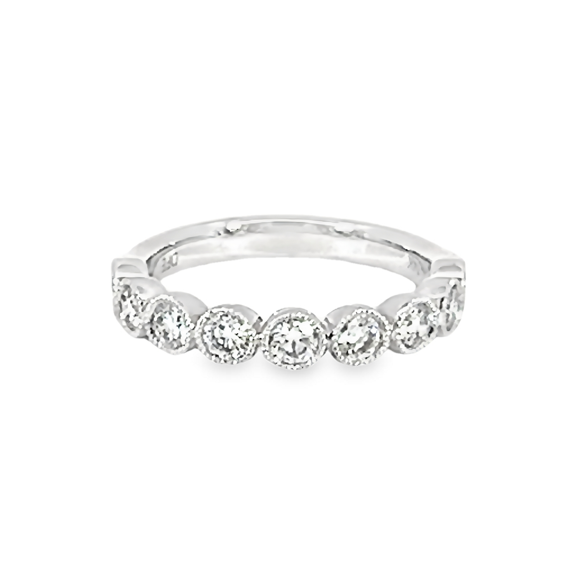 14k White Gold Bezel Set Diamond Band