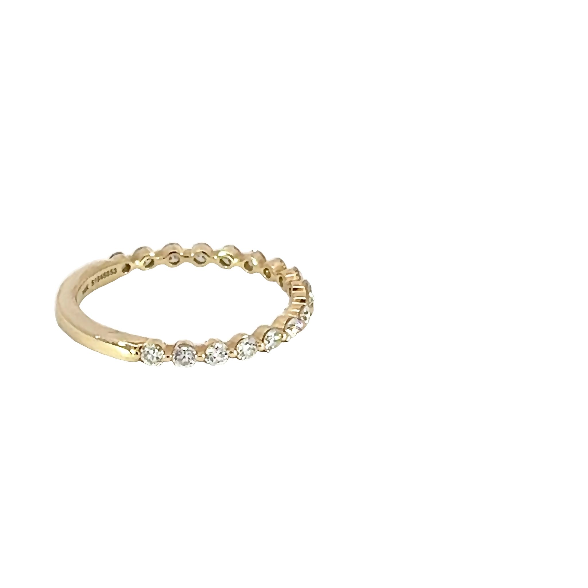 14k Yellow Gold Shared Prong Diamond Wedding Band