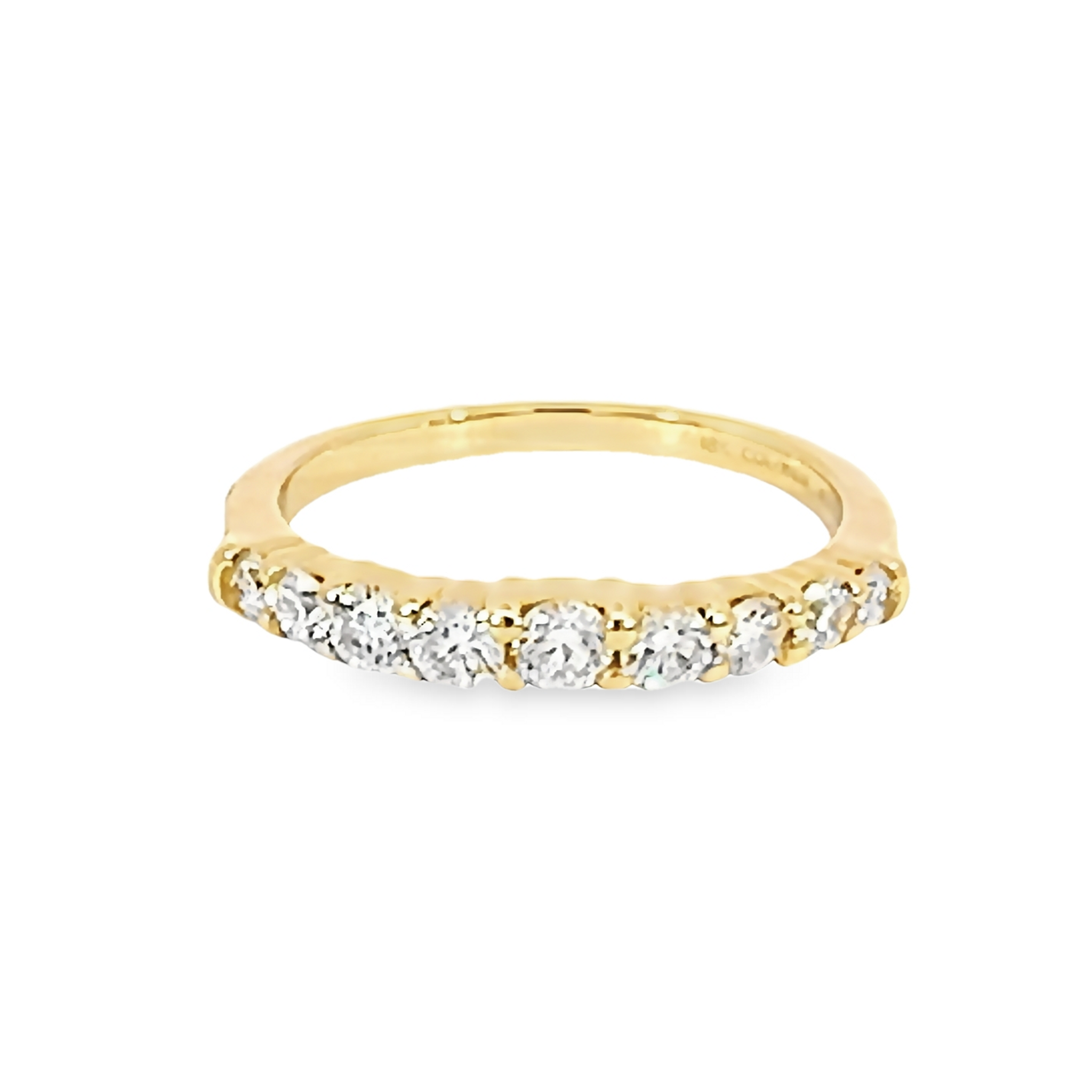 14k Yellow Gold Graduated Diamond Wedding Band