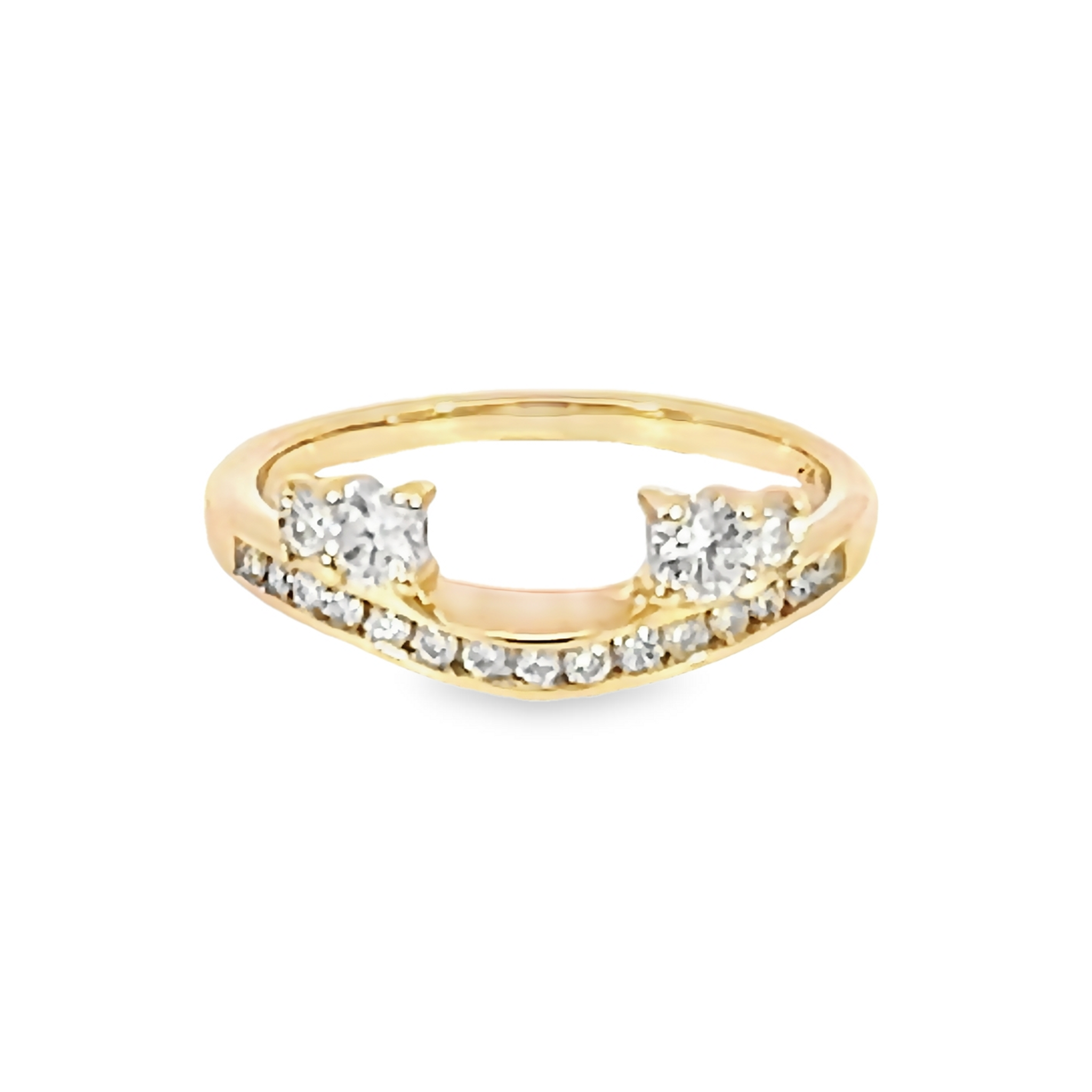 14k Yellow Gold Wrap Diamond Wedding Band