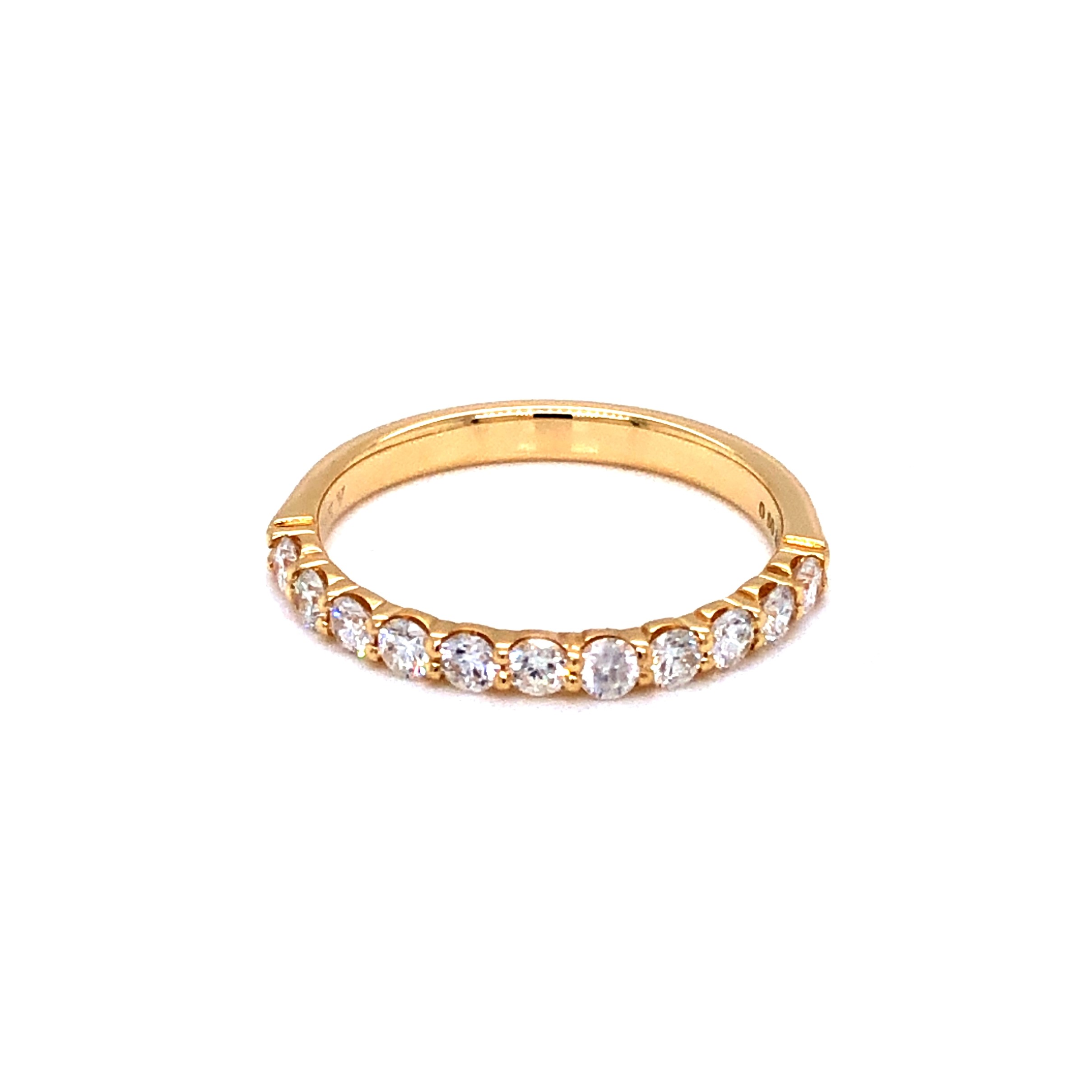 14 Karat Yellow Gold Diamond Band With 11=0.50TW Round Brilliant G SI Diamonds