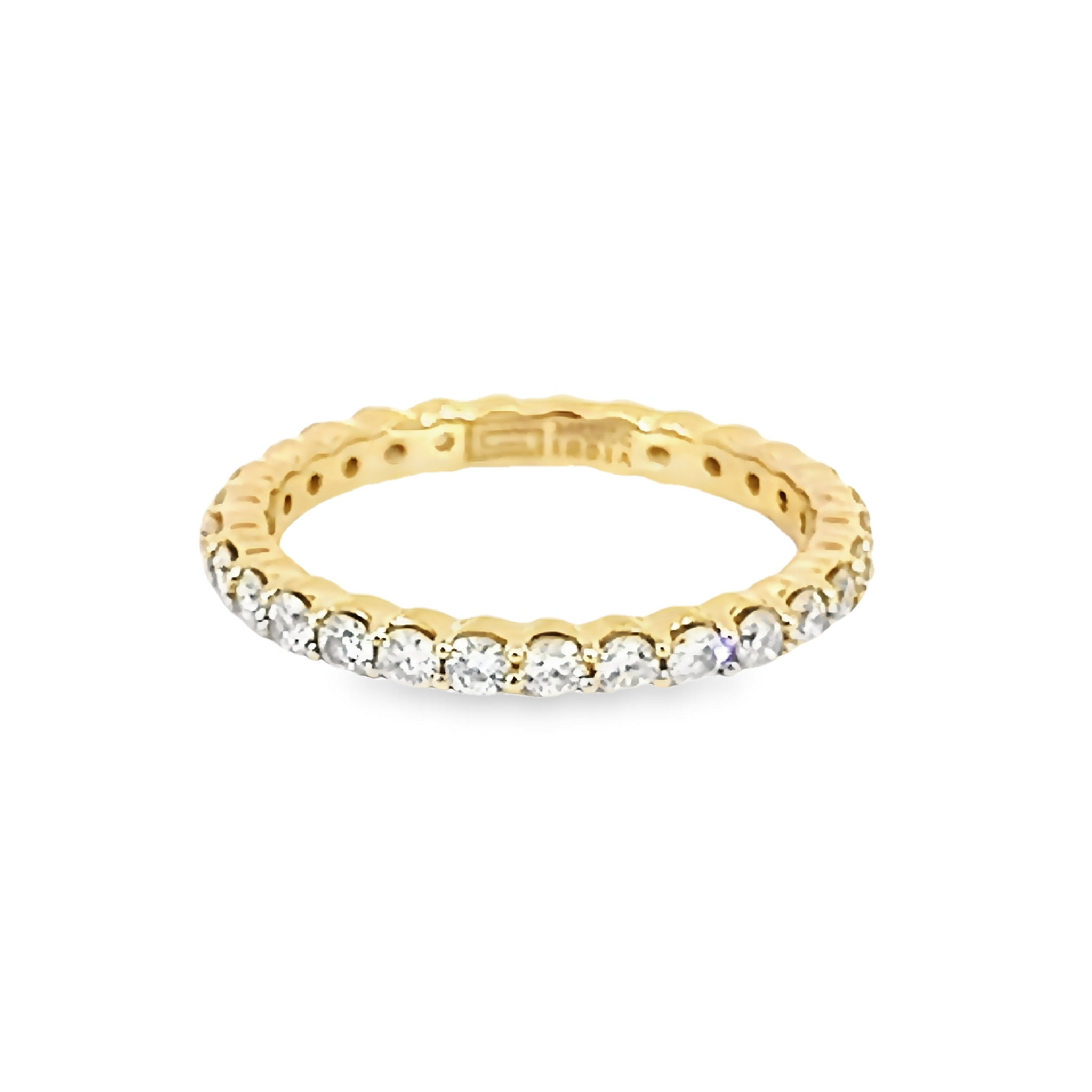 14 Karat yellow gold eternity wedding band with 29=1.06 total weight round brilliant G SI Diamonds