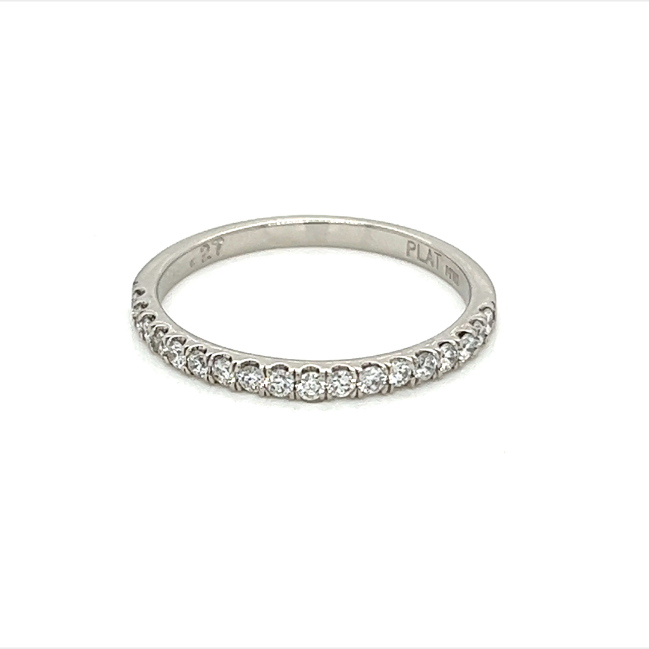 Platinum wedding band with 18=0.24Tw Round Brilliant G VS Diamonds