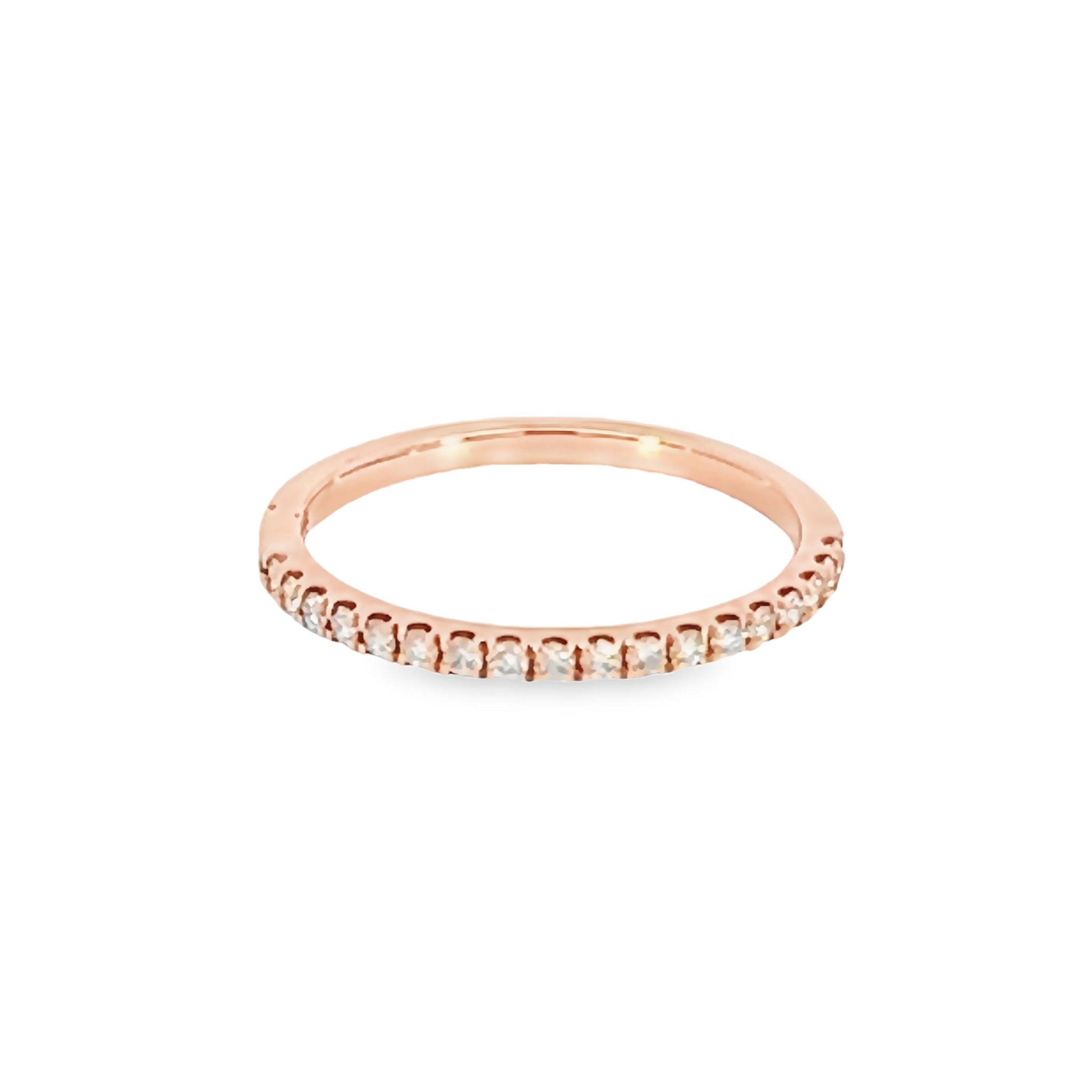 14k Rose Gold Individual Prong Diamond Wedding Band