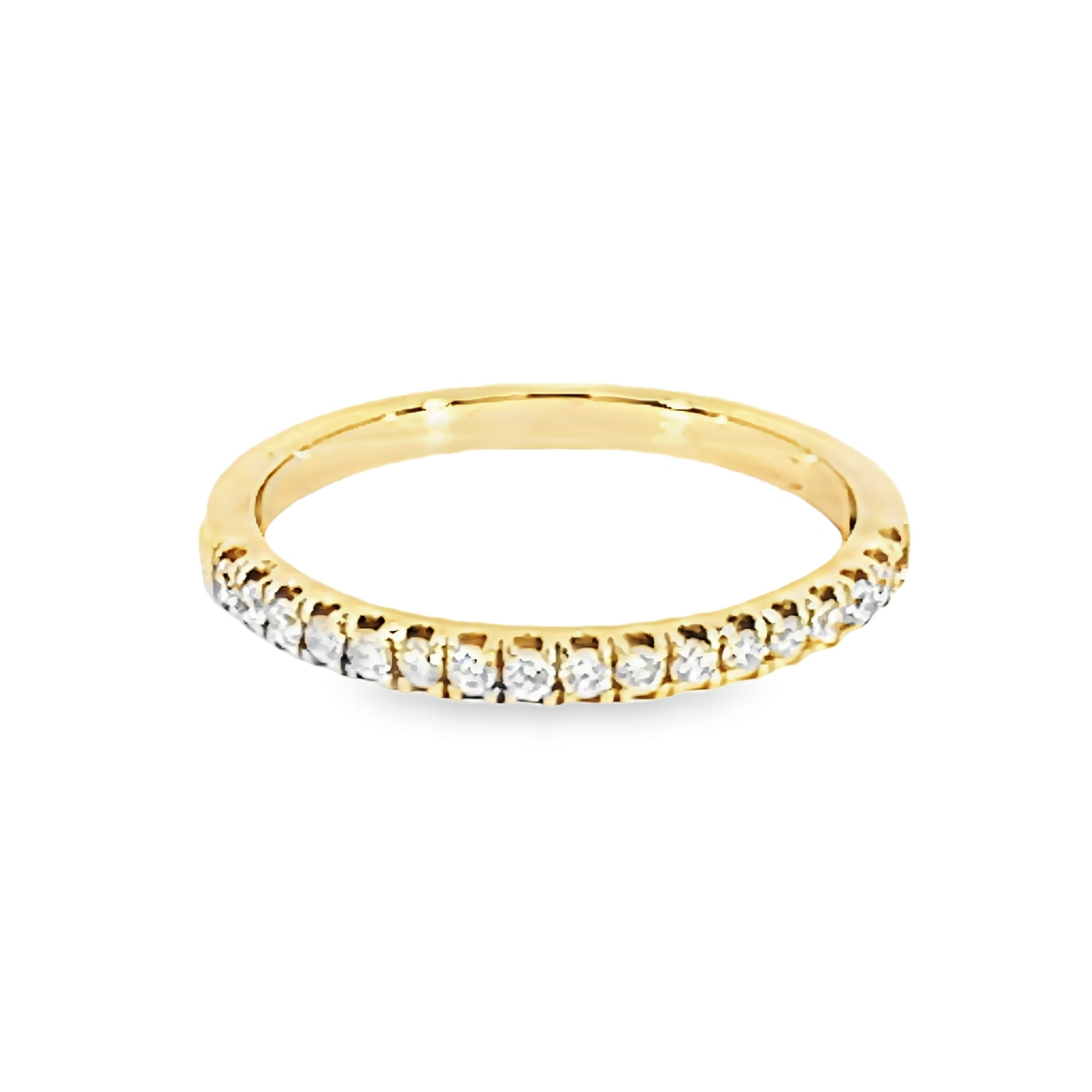 14k Yellow Gold Individual Prong Diamond Wedding Band