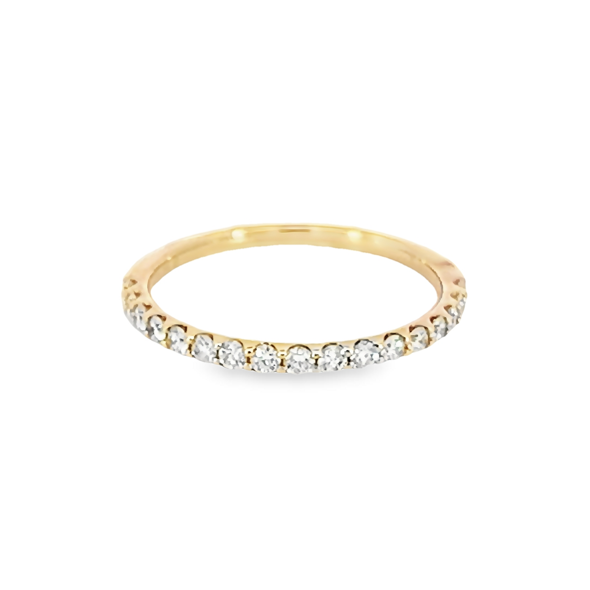 14k Yellow Gold Individual Prong Diamond Wedding Band