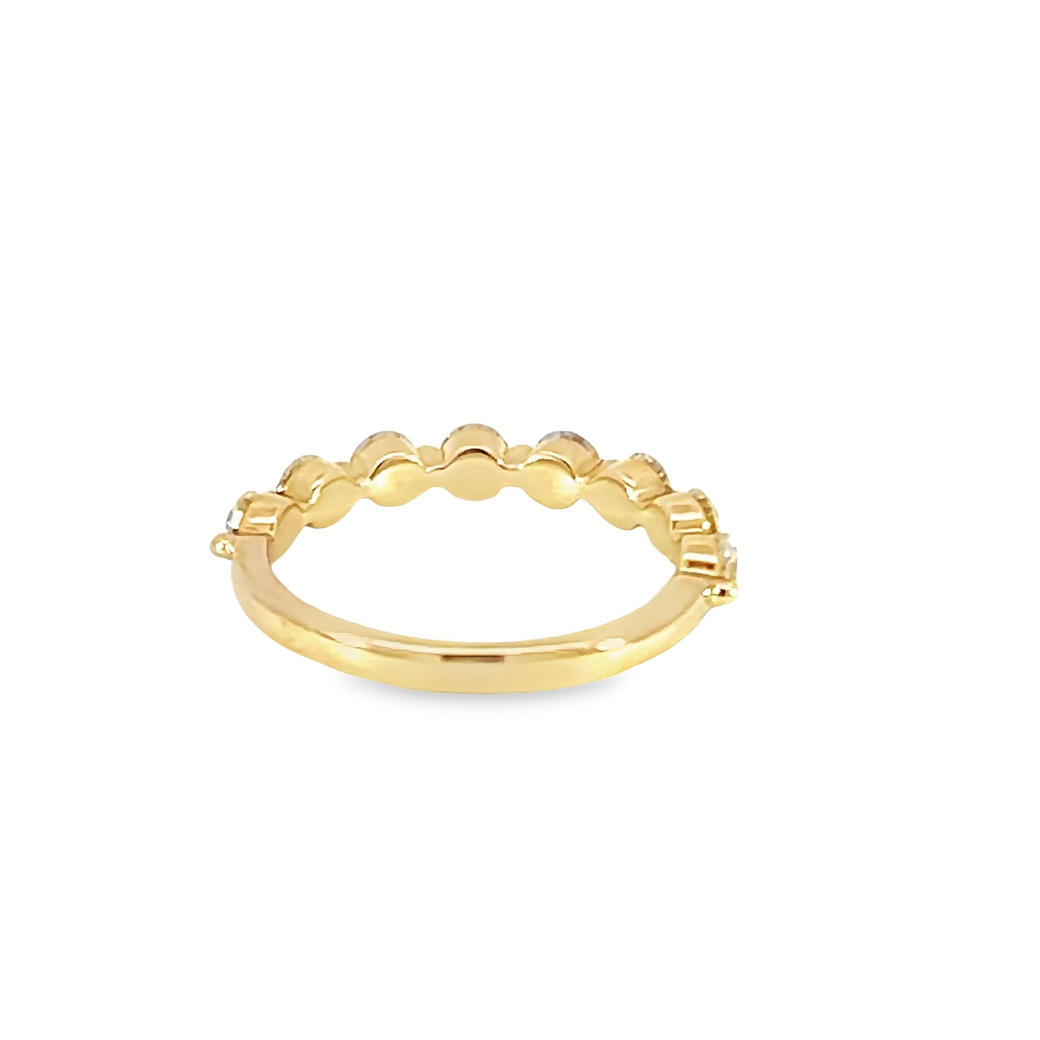 14k Yellow Gold Shared Prong Diamond Wedding Band