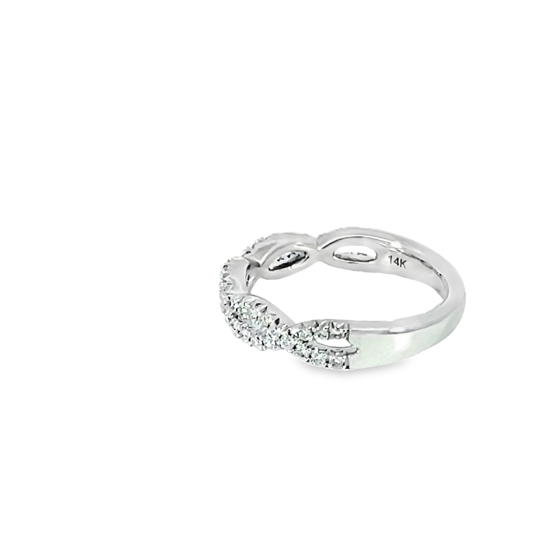 14k White Gold Infinity Diamond Wedding Band - 001-110-04581