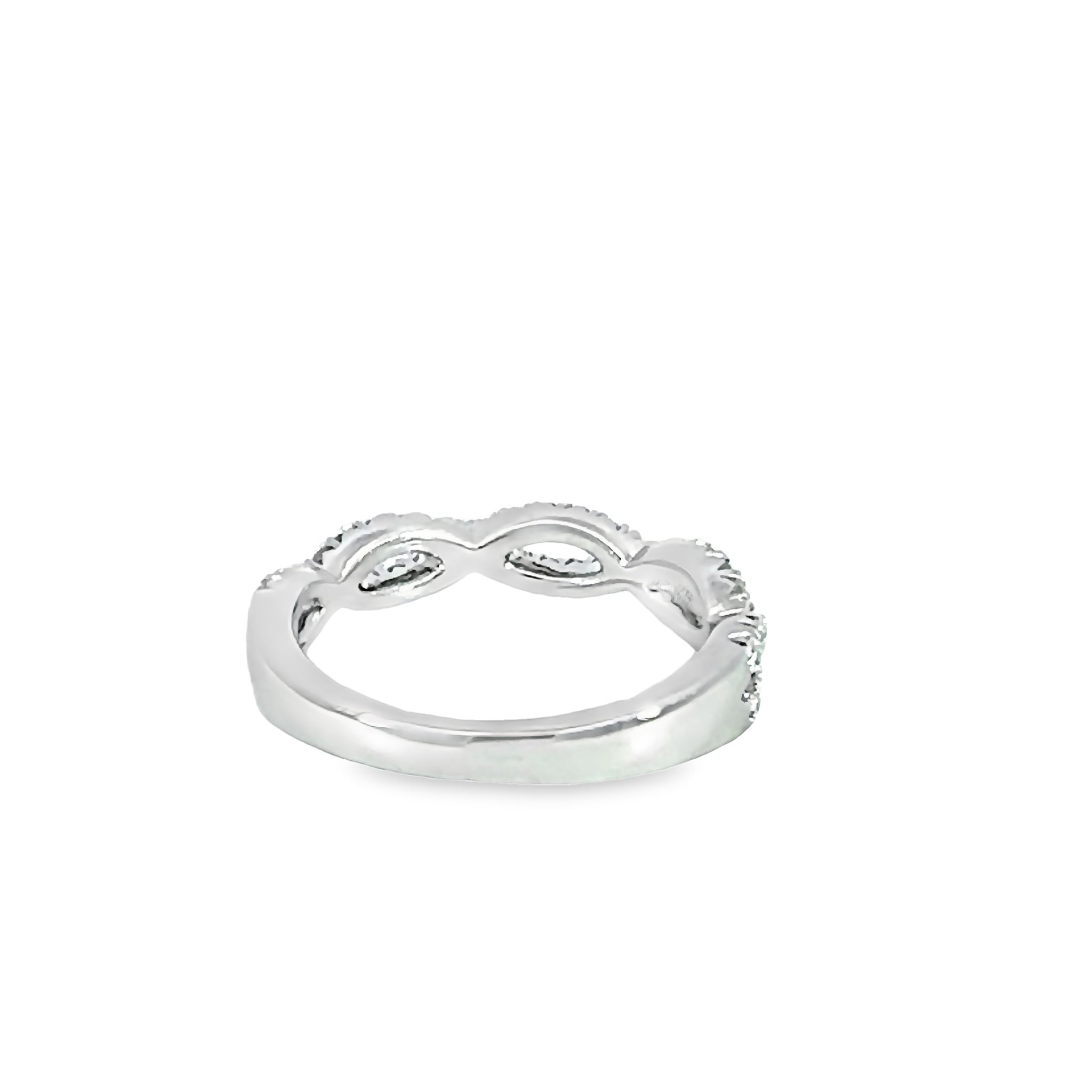 14k White Gold Infinity Diamond Wedding Band - 001-110-04581