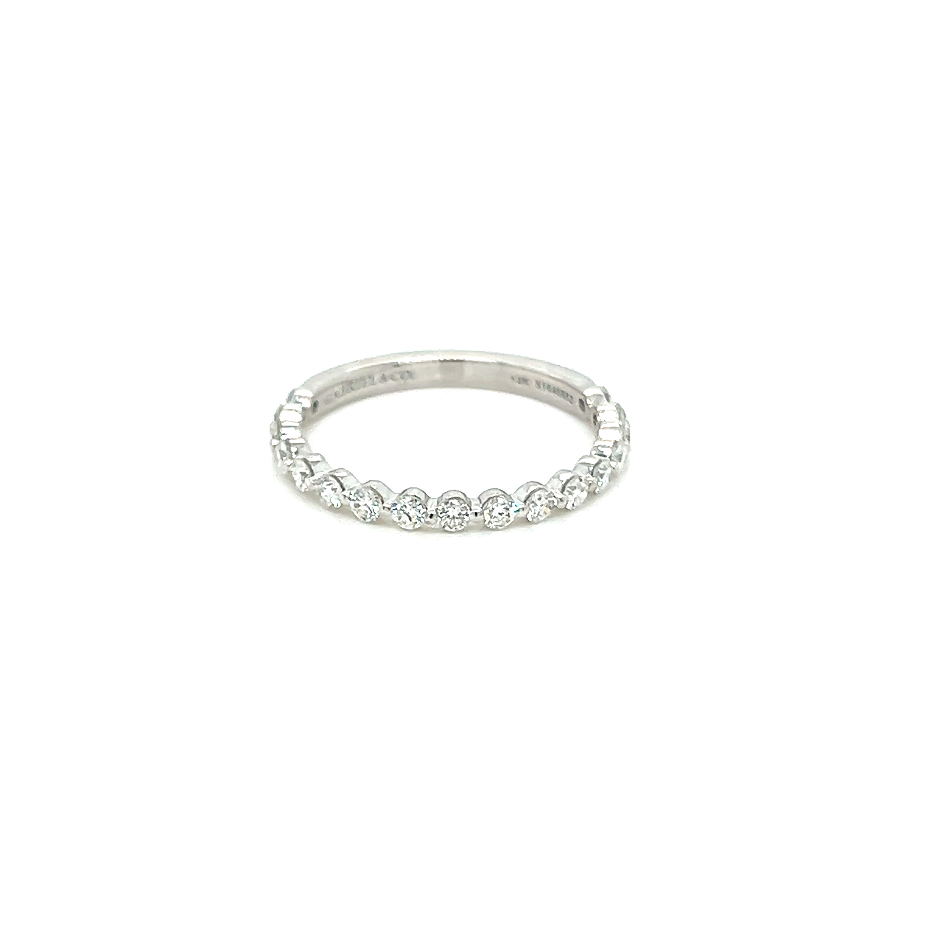 14 Karat white gold anniversary ring with 17=0.49 total weight round brilliant G VS Diamonds