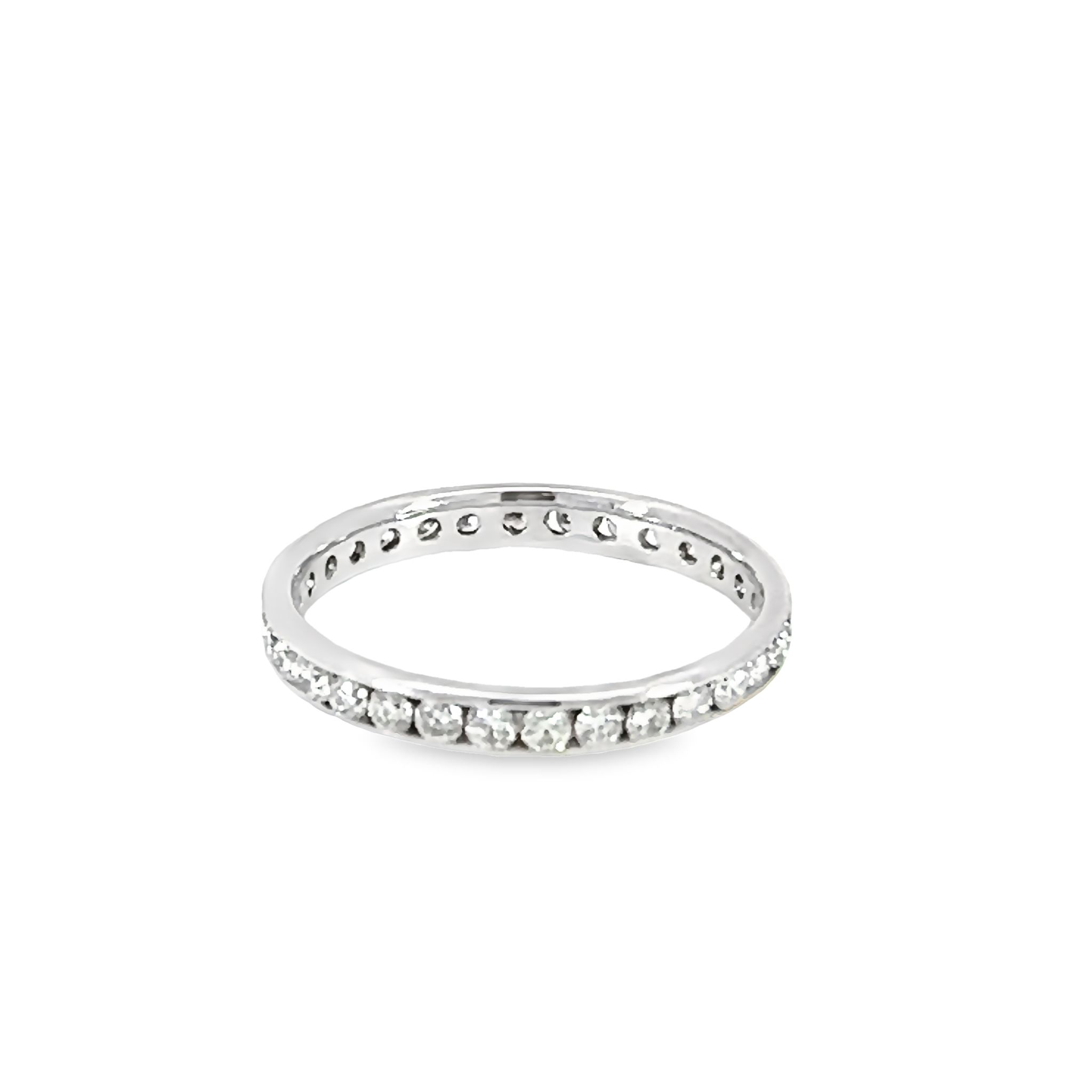 14k White Gold Channel Set Eternity Diamond Wedding Band
