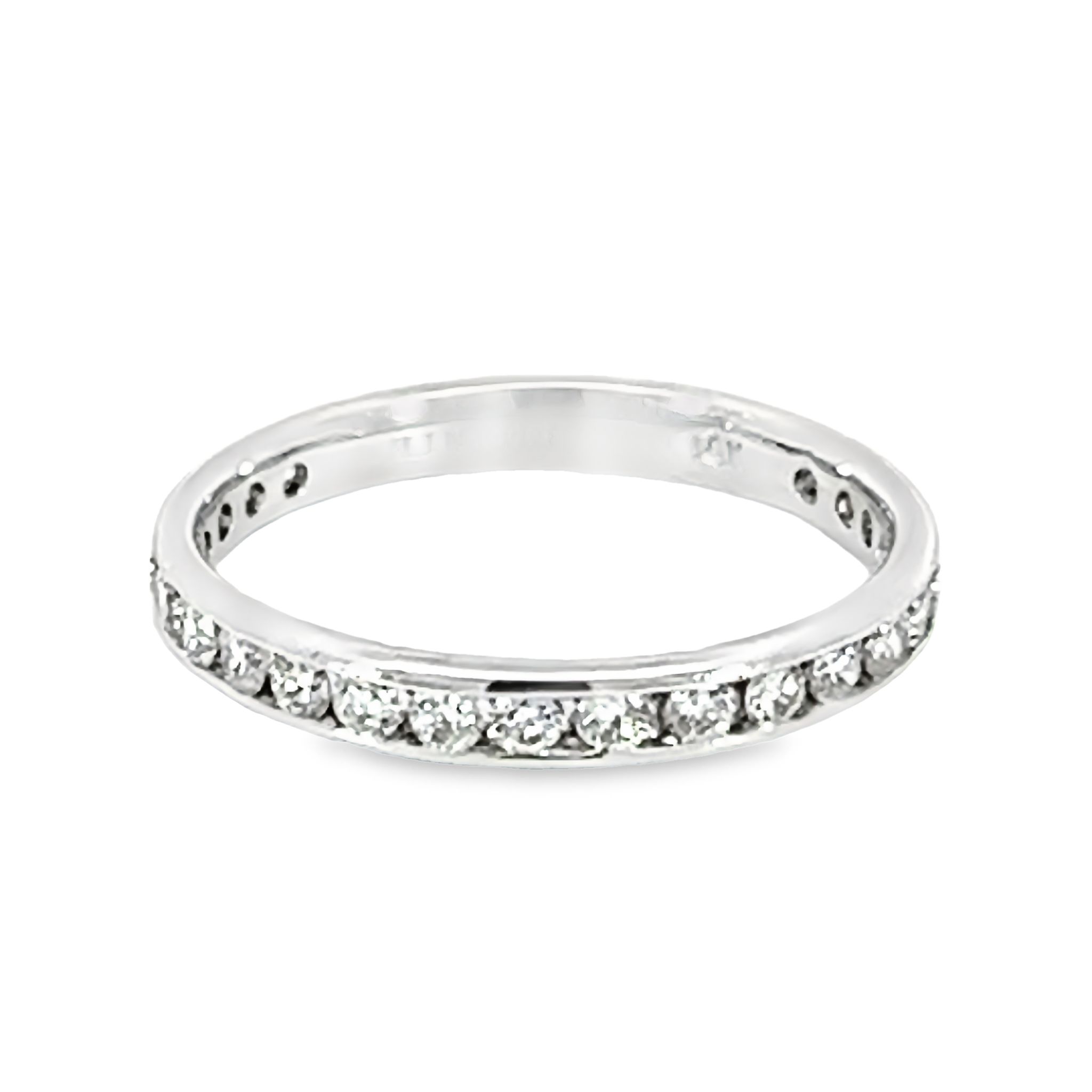 14k White Gold Channel Set Eternity Diamond Wedding Band