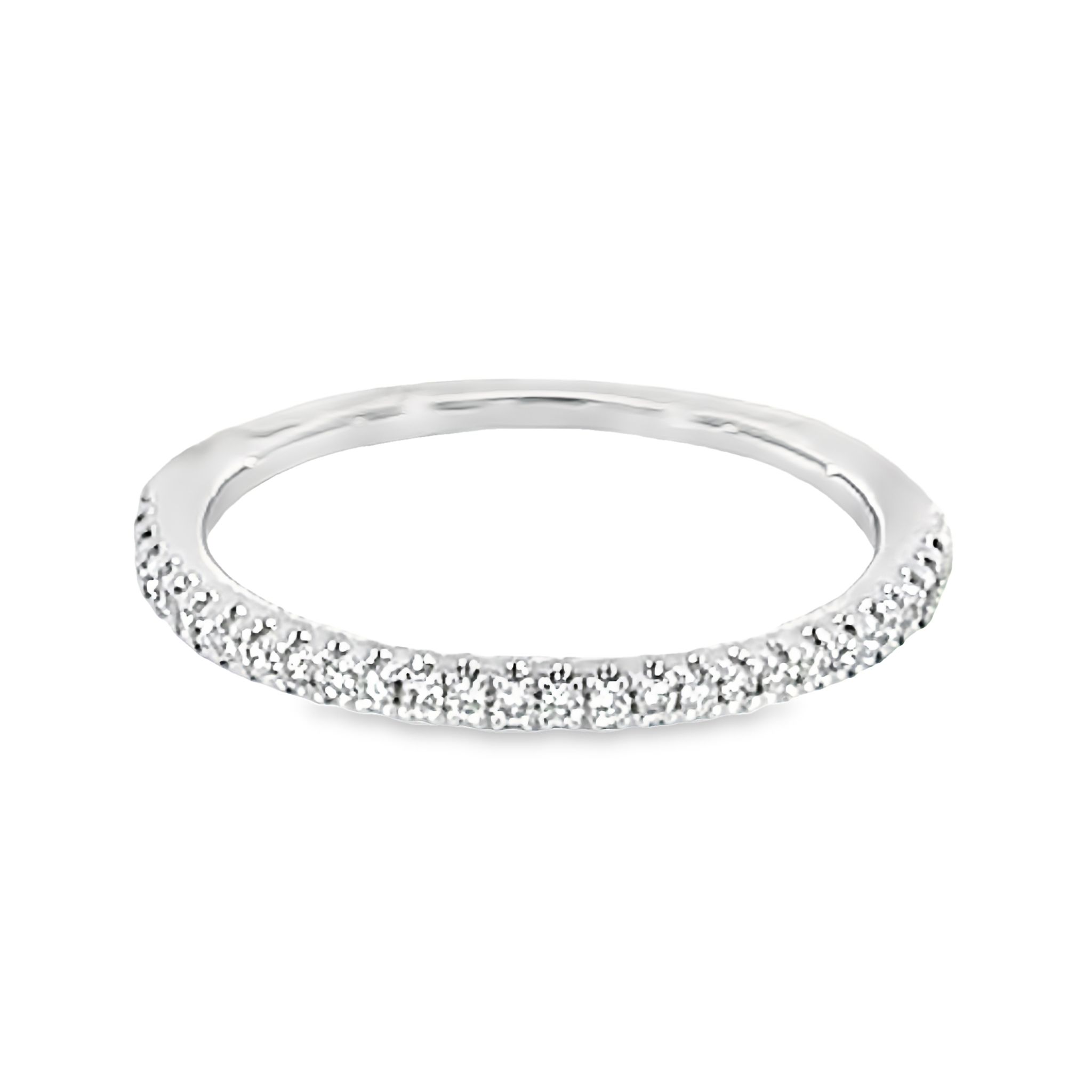 14k White Gold Diamond Wedding Band