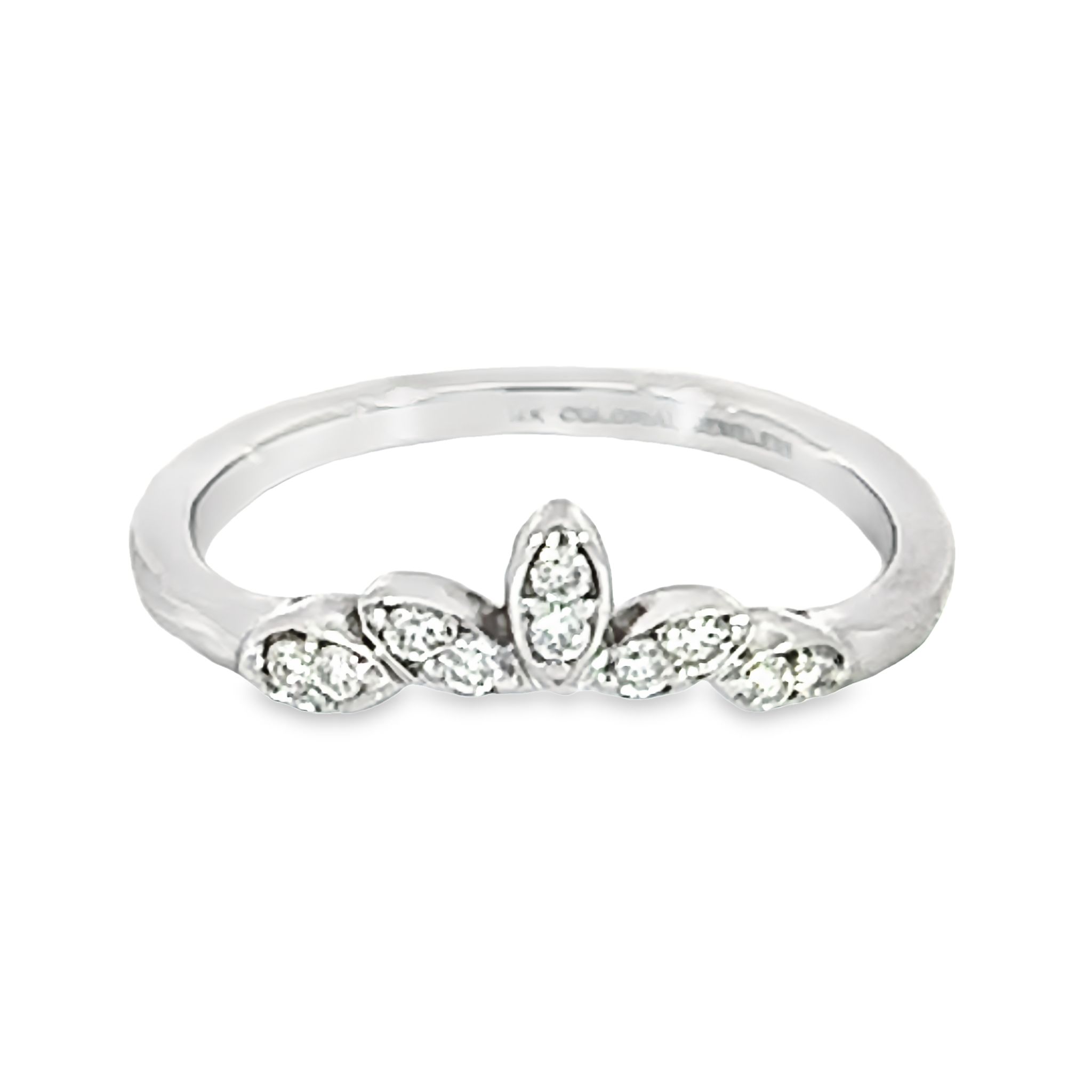 14k White Gold Diamond Wedding Band