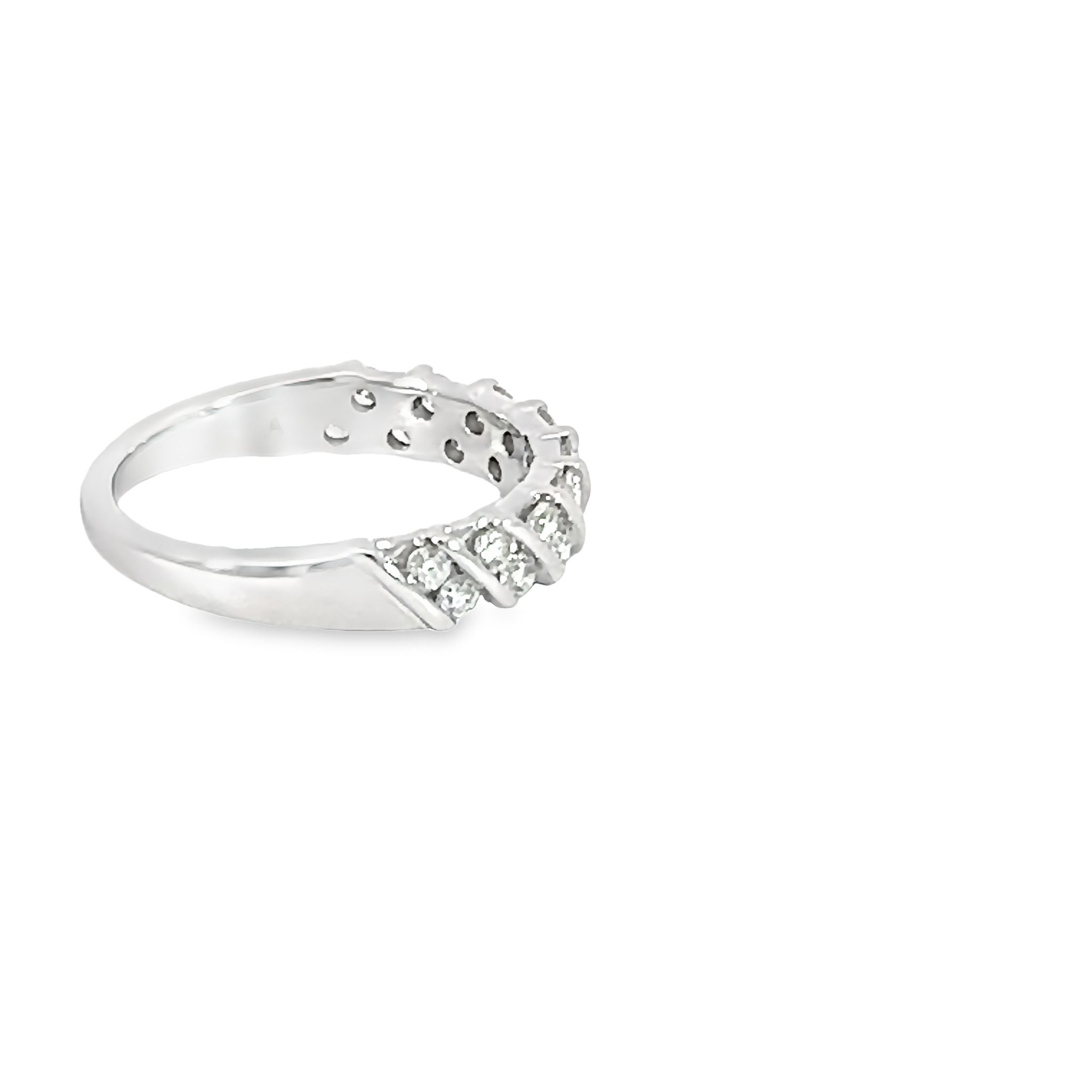 14k White Gold Statemet Wedding Band