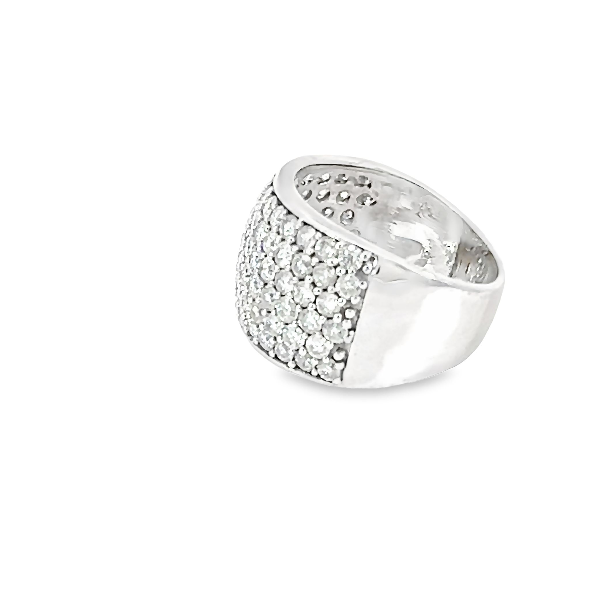 14k White Gold Diamond Statment Ring