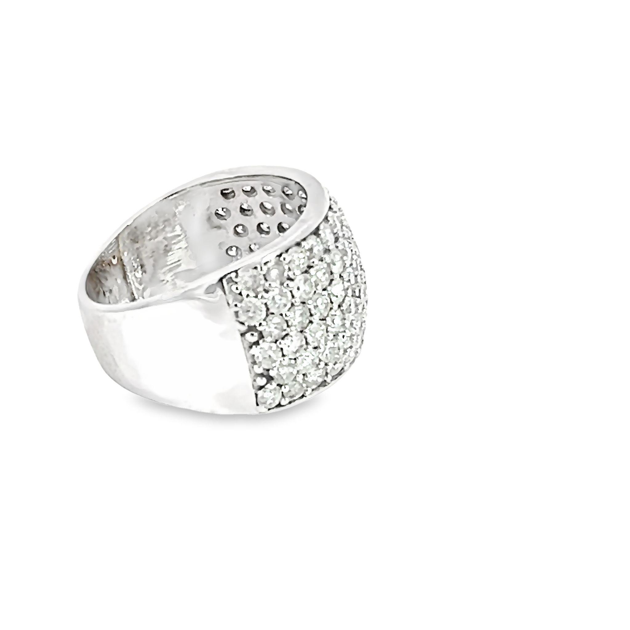 14k White Gold Diamond Statment Ring