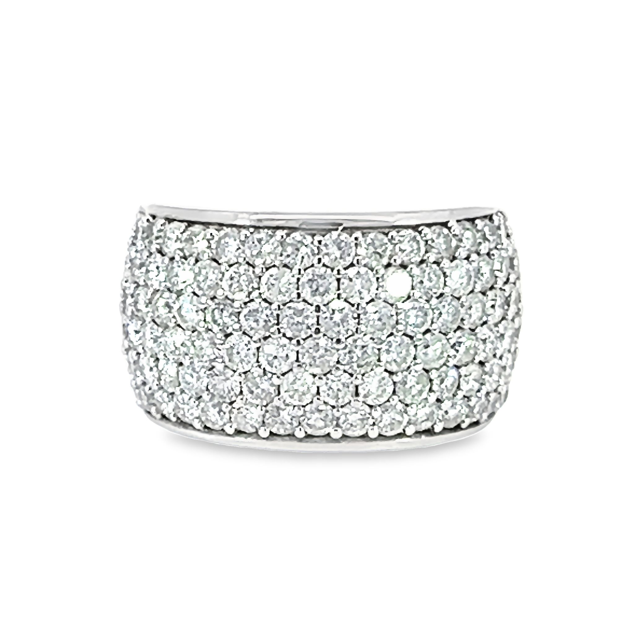 14k White Gold Diamond Statment Ring