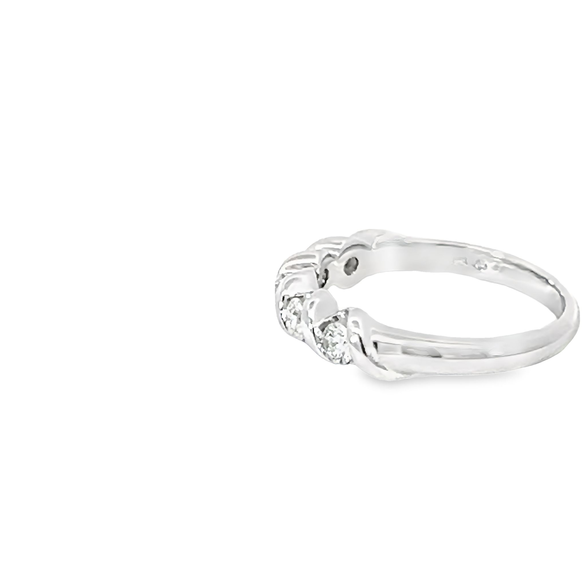 14k White Gold Diamond Wedding Band