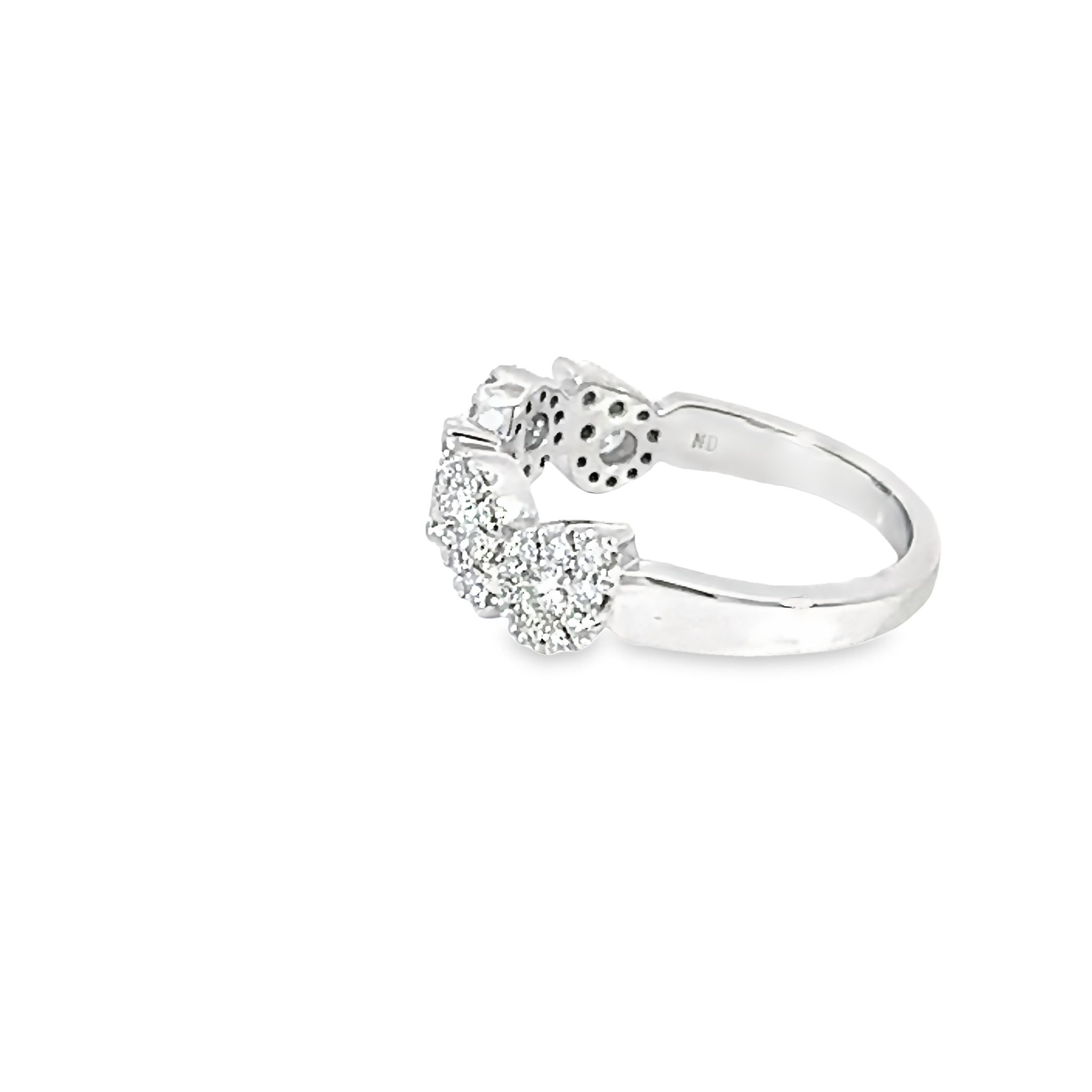 14k White Gold Diamond Statment Band