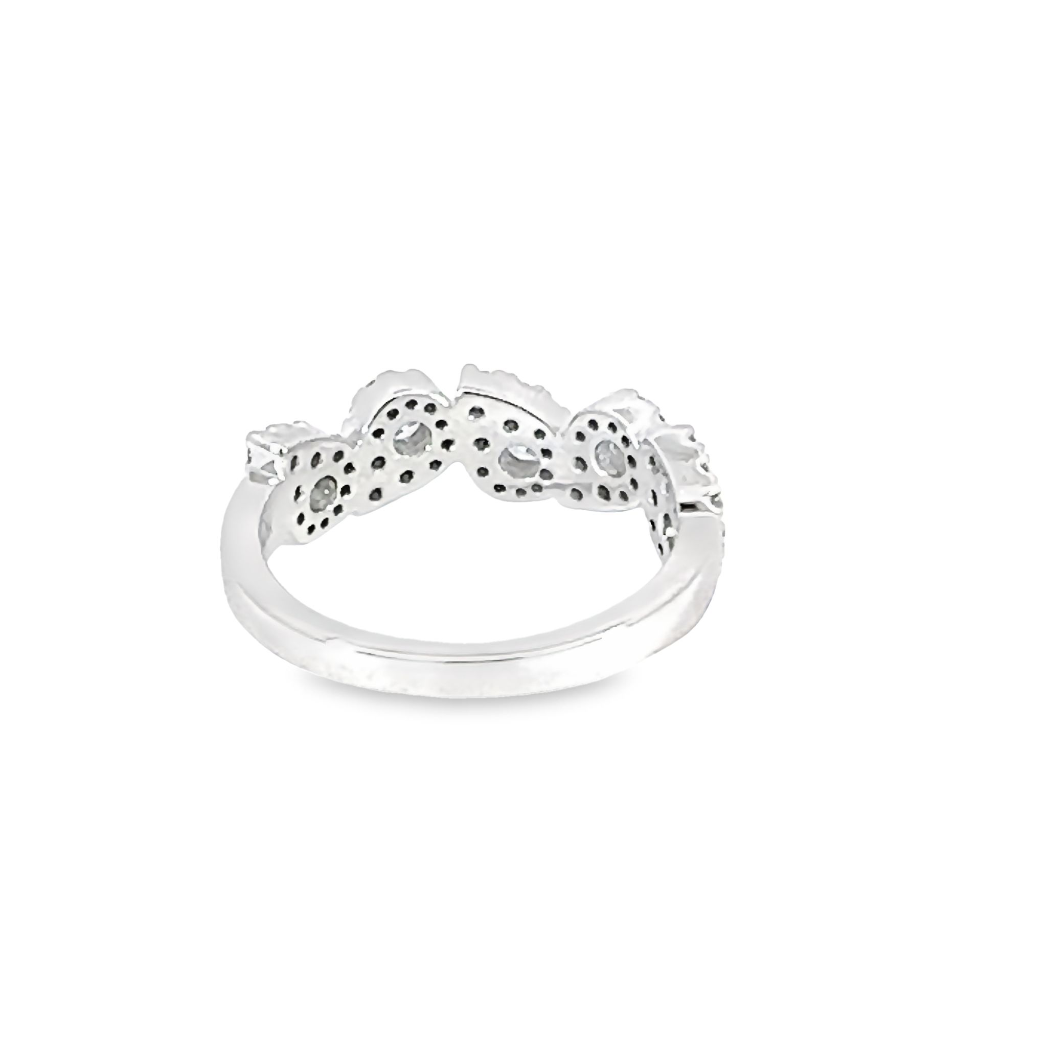 14k White Gold Diamond Statment Band