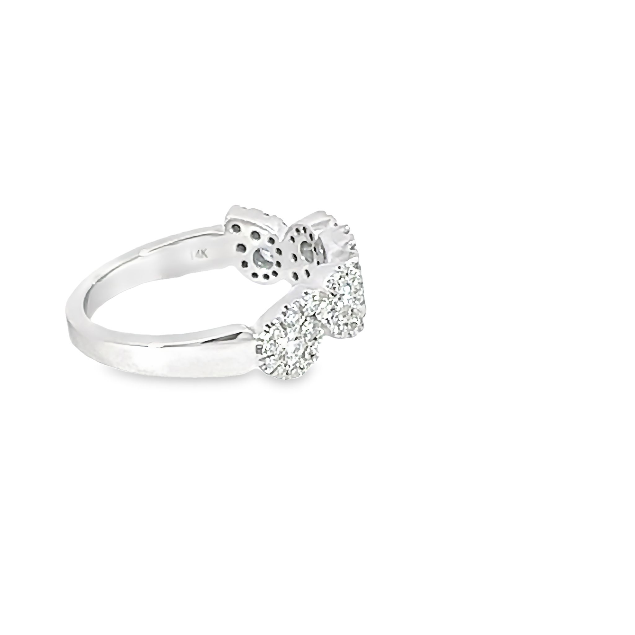 14k White Gold Diamond Statment Band