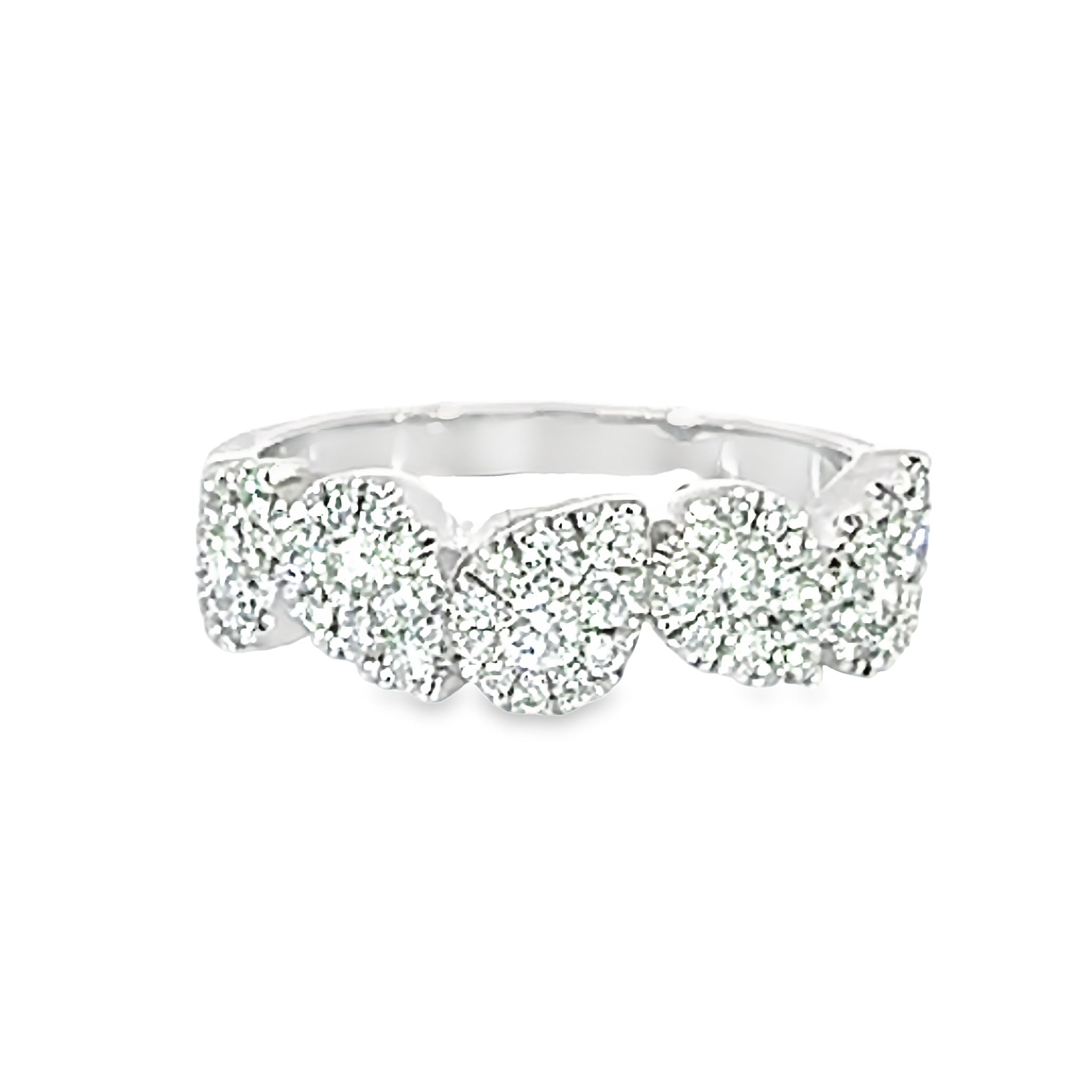 14k White Gold Diamond Statment Band