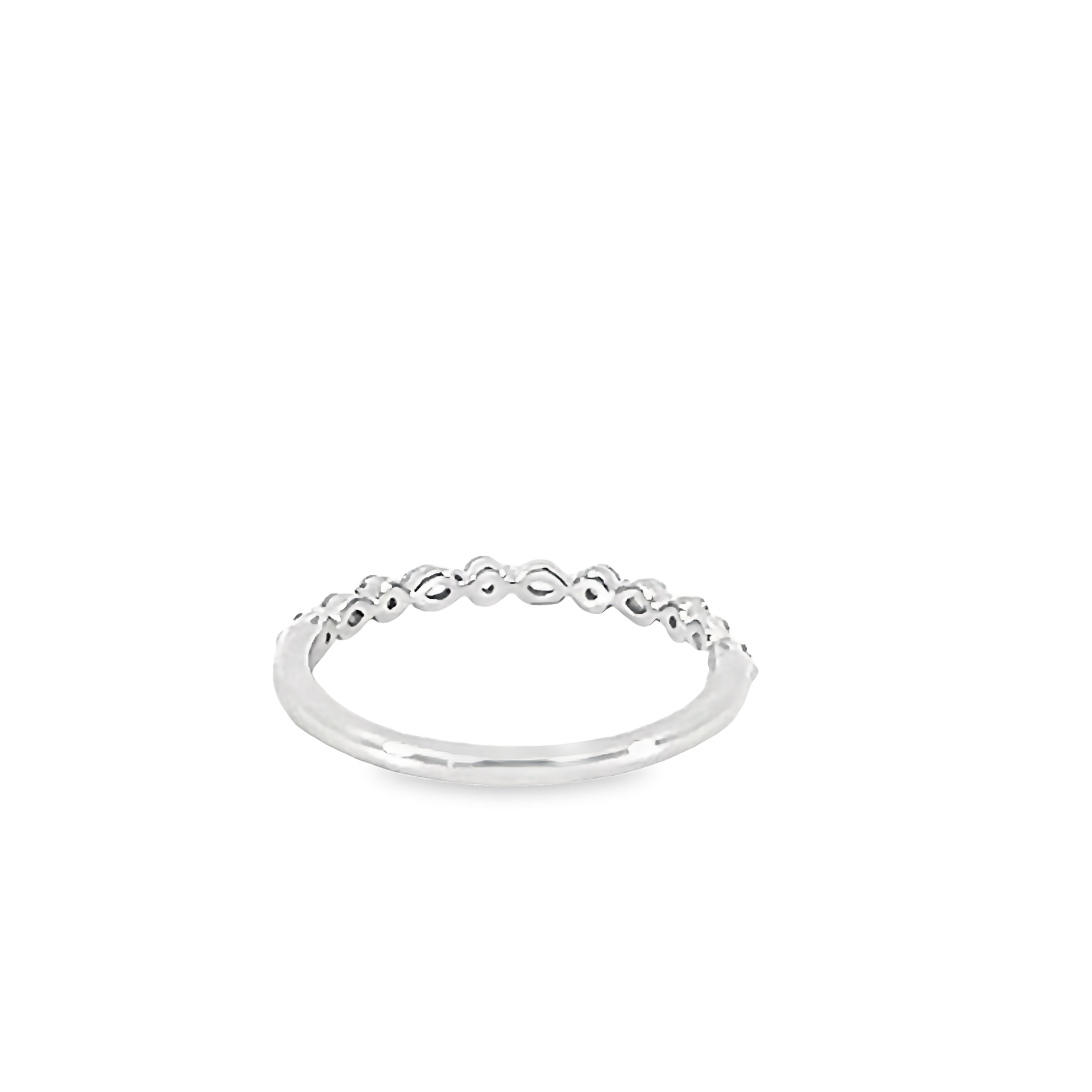 14k White Gold Diamond Band