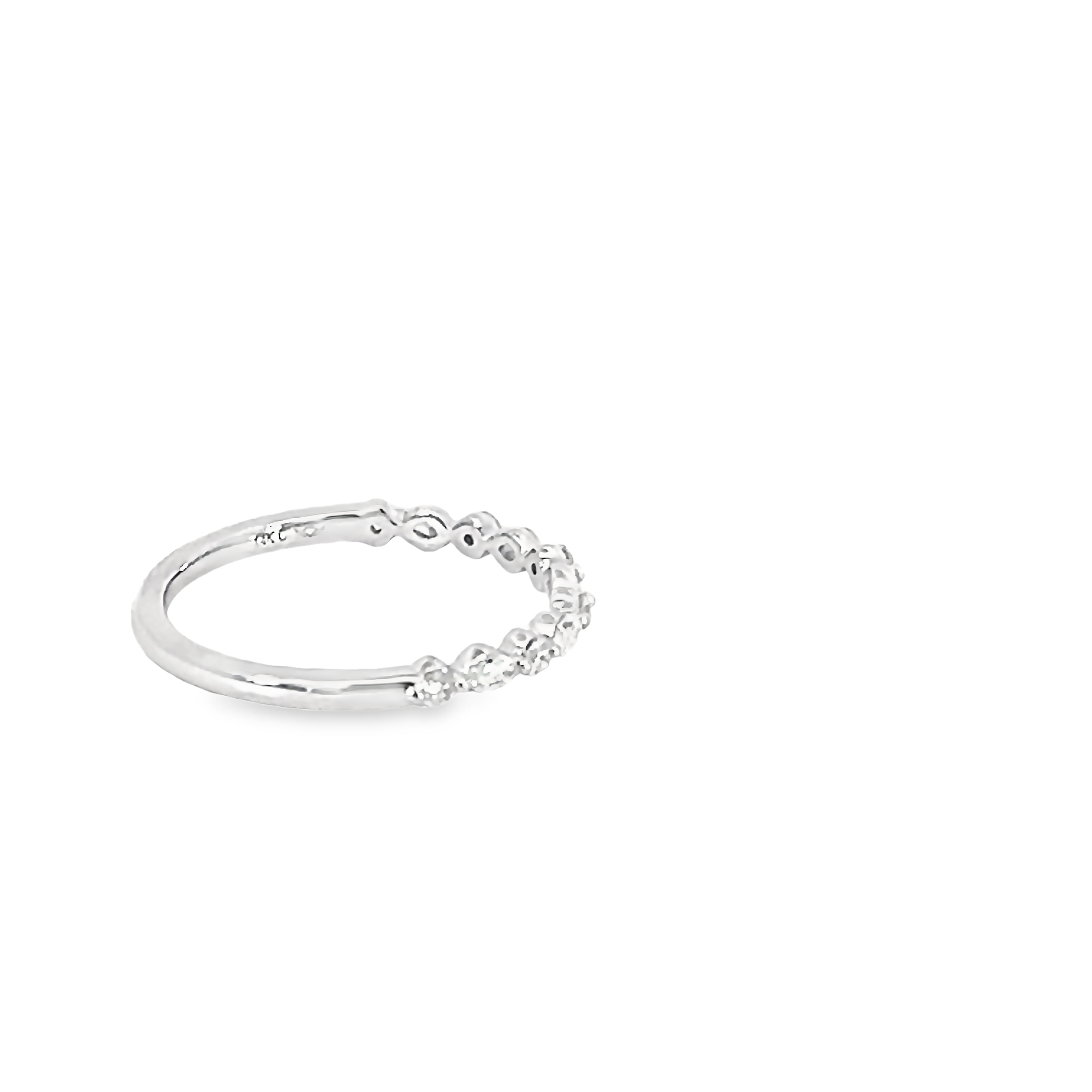 14k White Gold Diamond Band