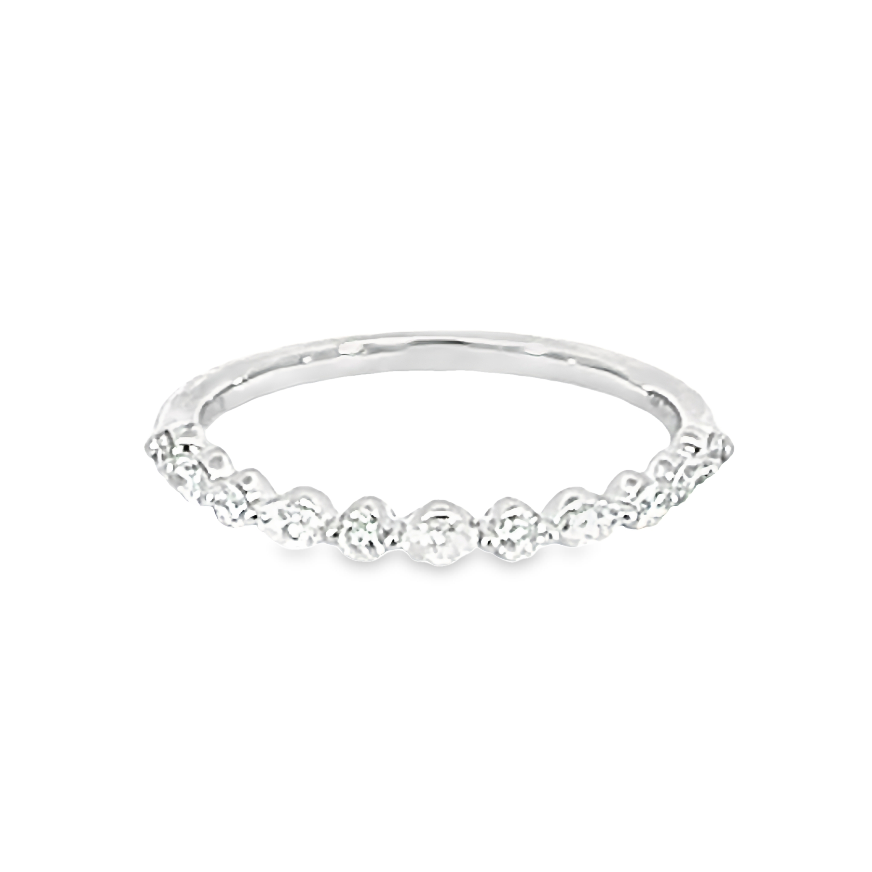 14k White Gold Diamond Band