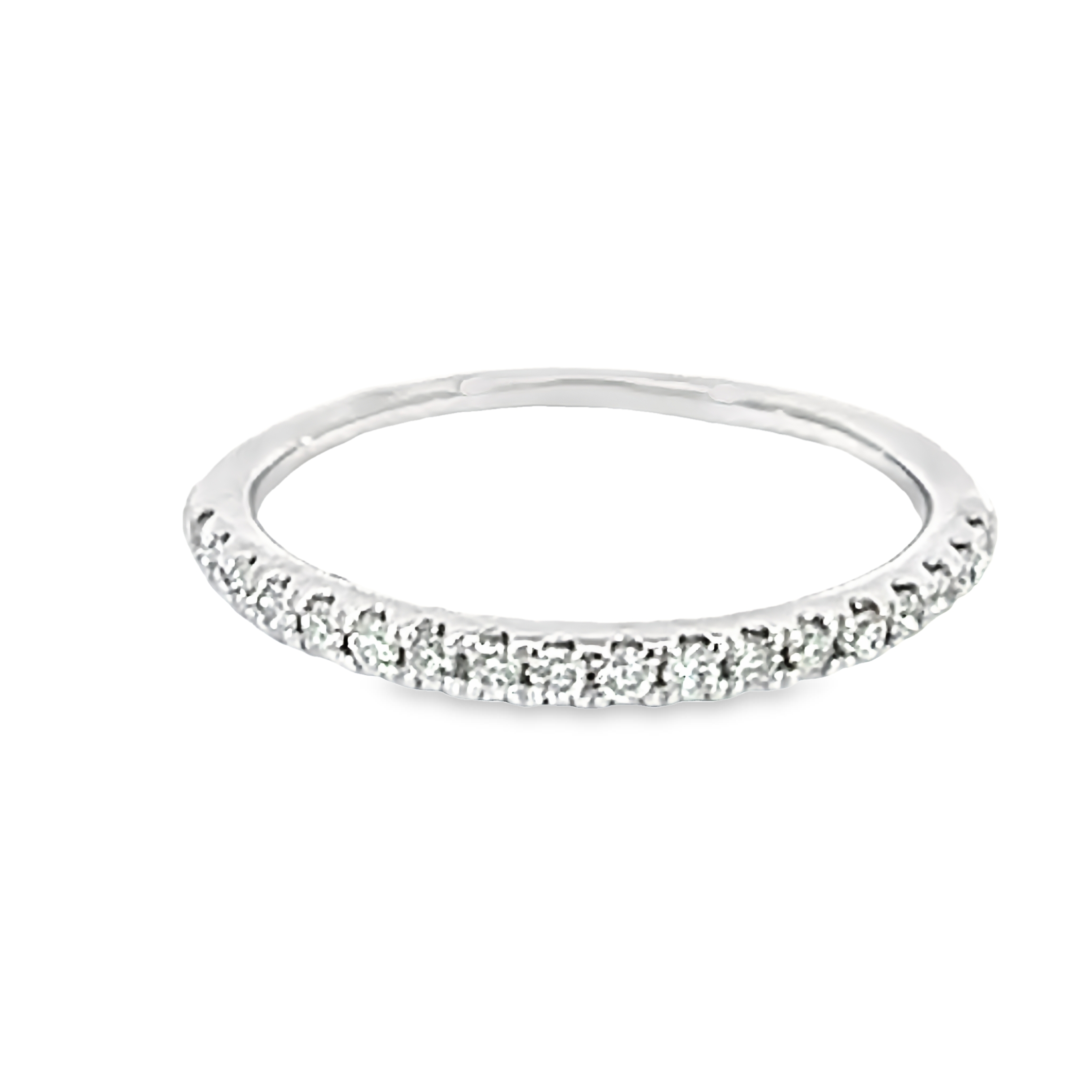 14k White Gold Diamond Wedding Band