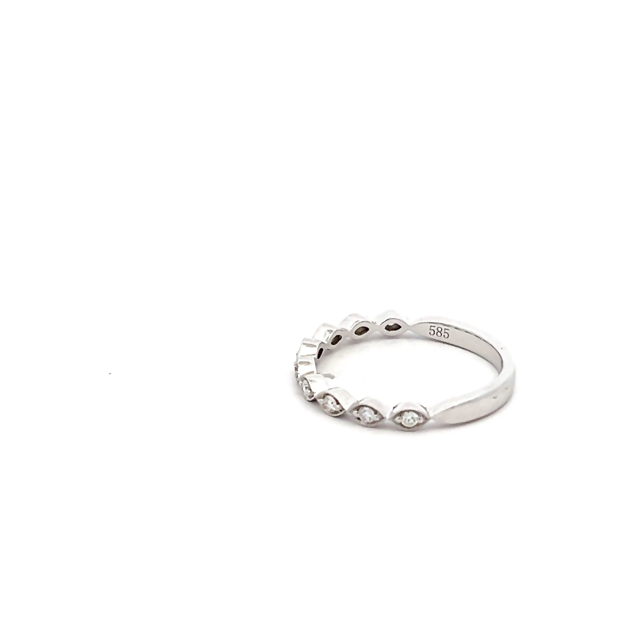 14k White Gold Stackable Diamond Ring