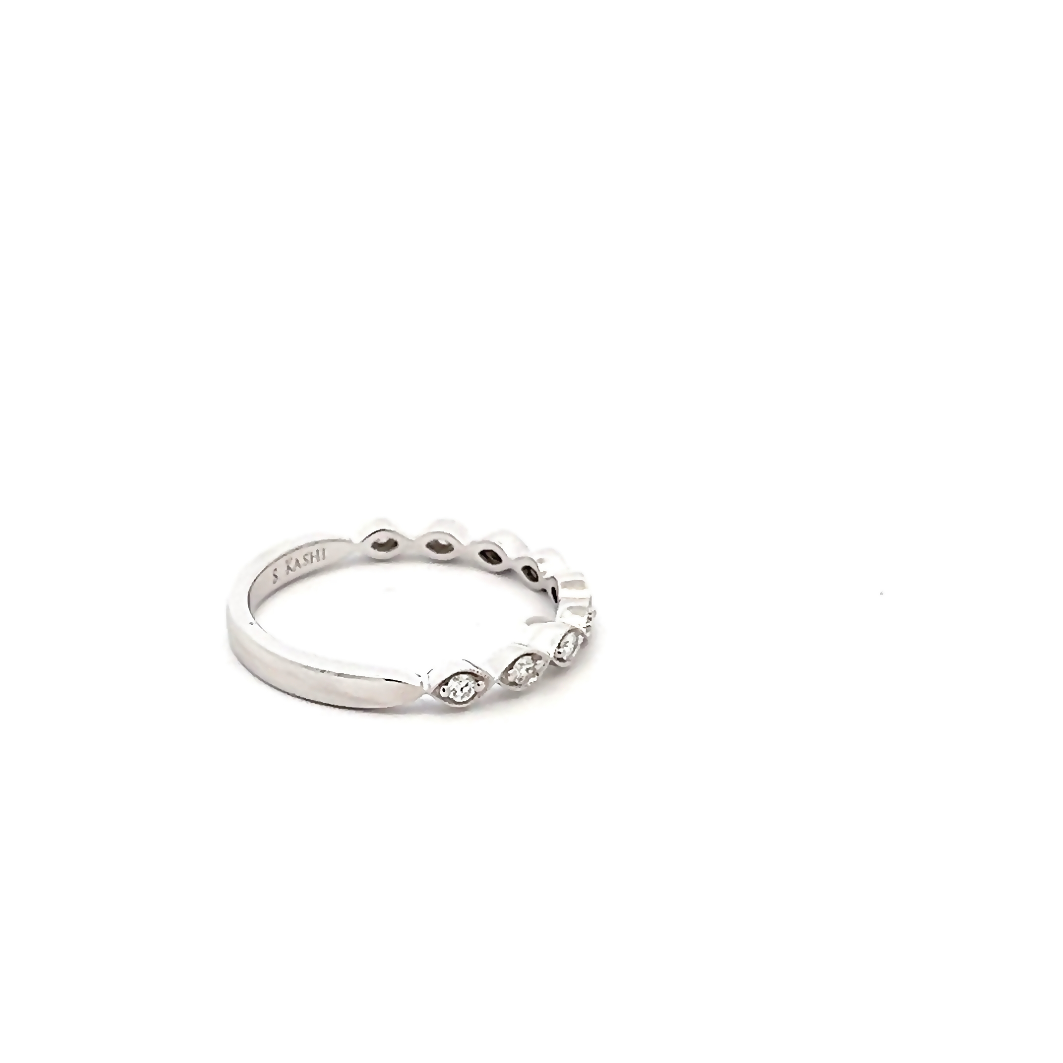 14k White Gold Stackable Diamond Ring