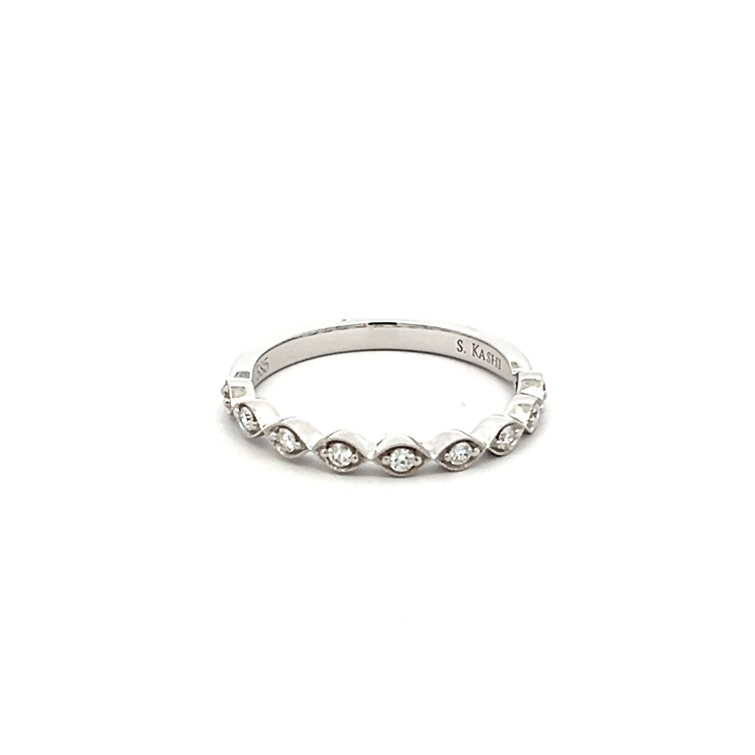 14k White Gold Stackable Diamond Ring