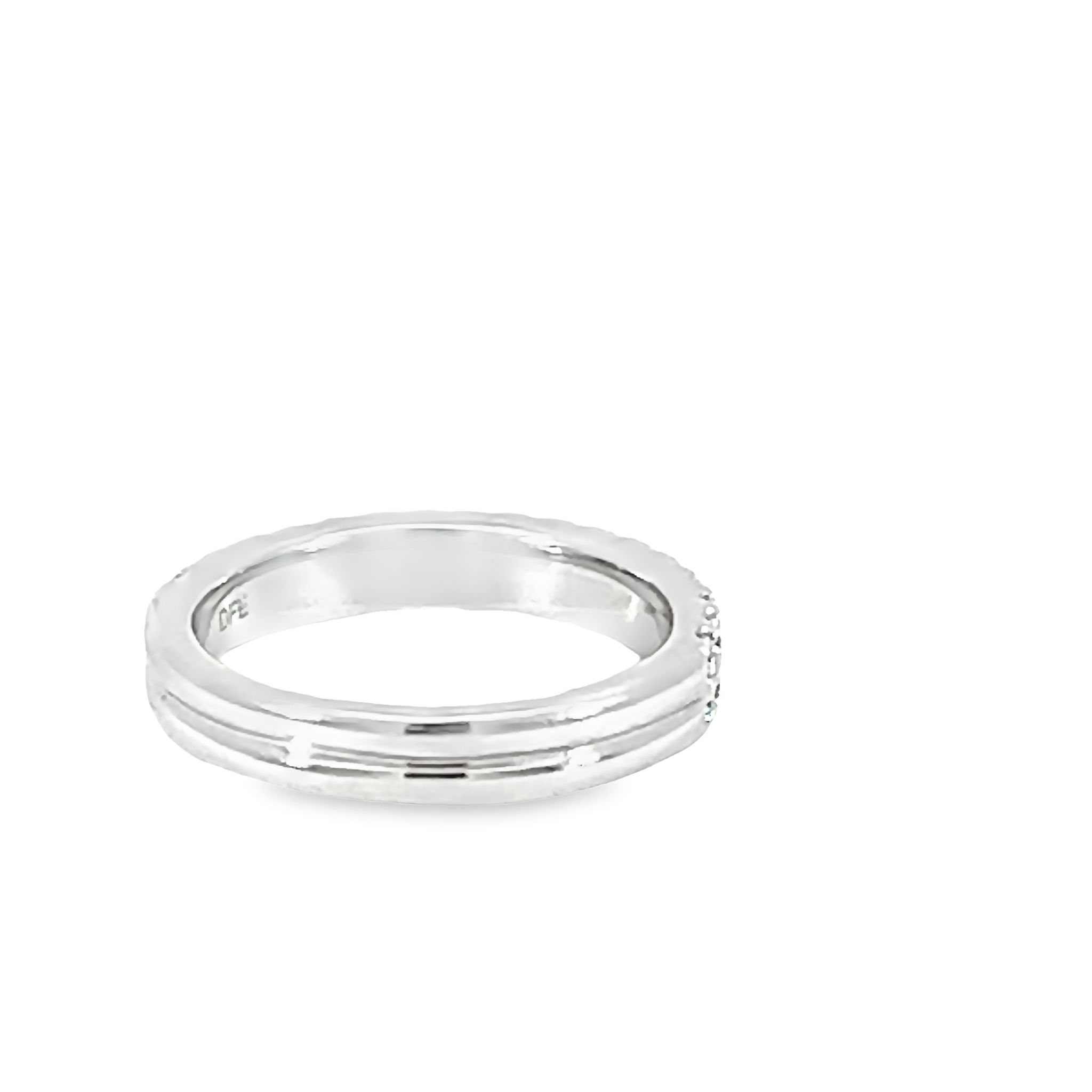 14k White Gold Pave Wedding Band