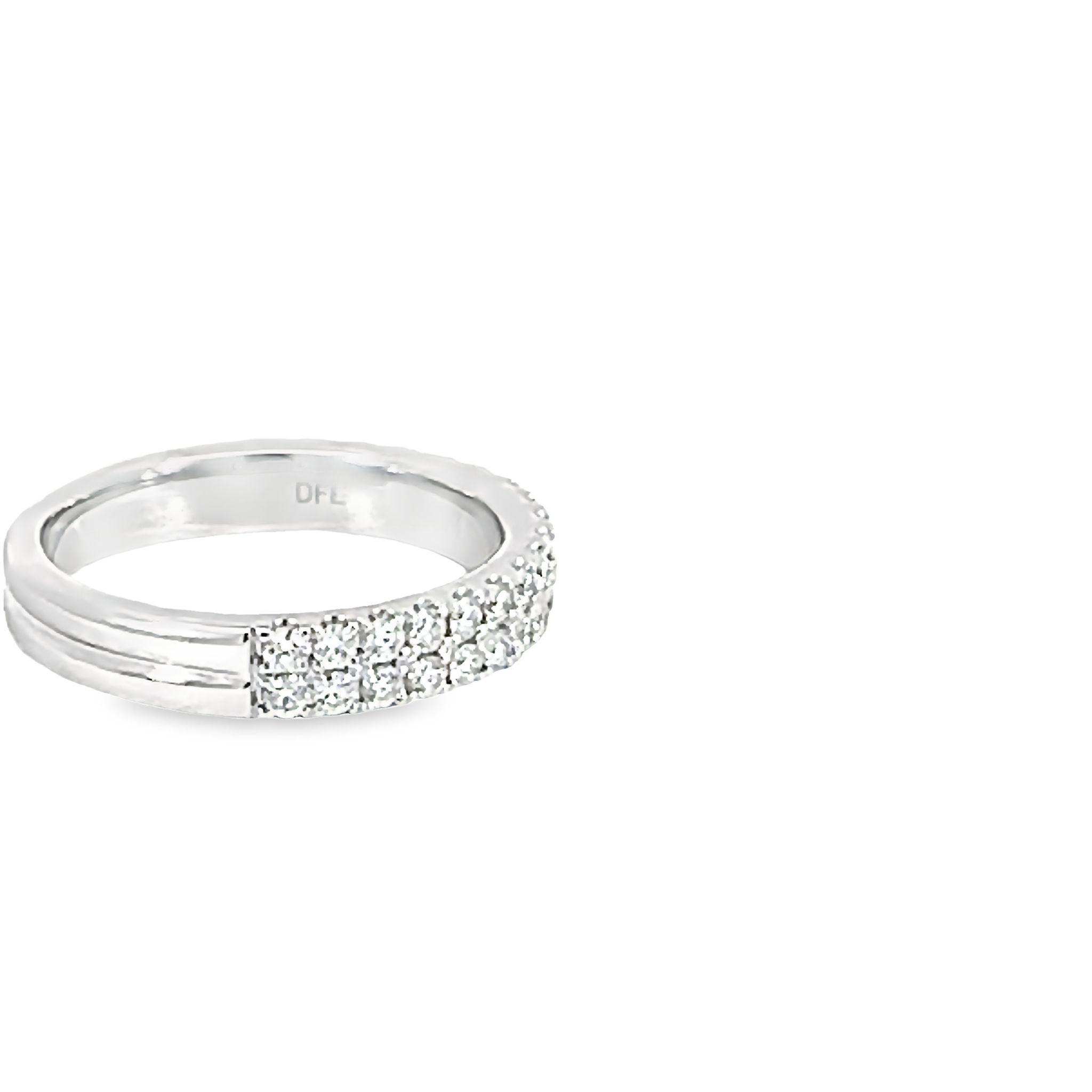 14k White Gold Pave Wedding Band