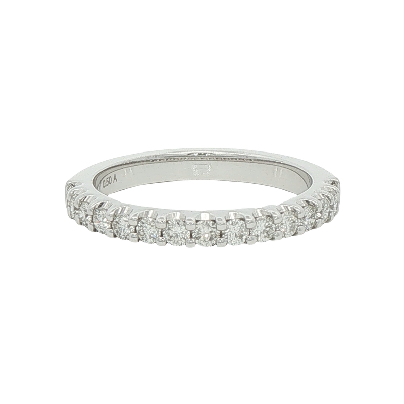 14k White Gold Diamond Wedding Band