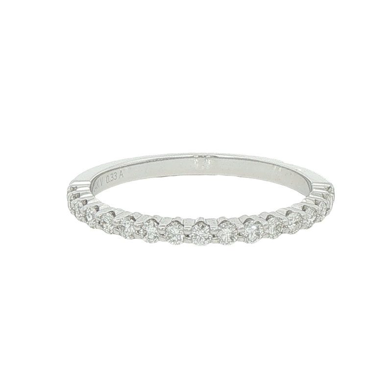 14k White Gold Diamond Wedding Band