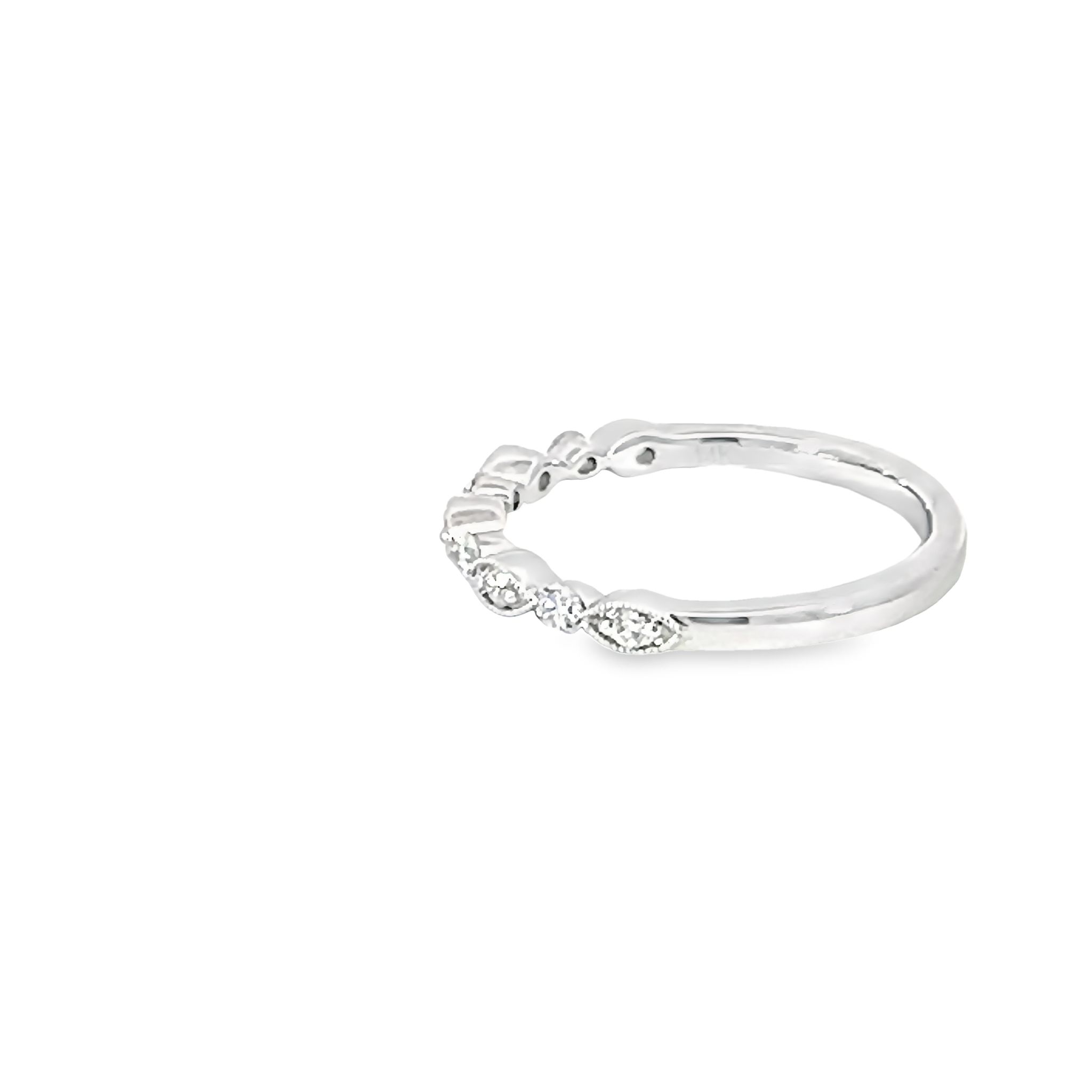 14k White Gold Diamond Wedding Band