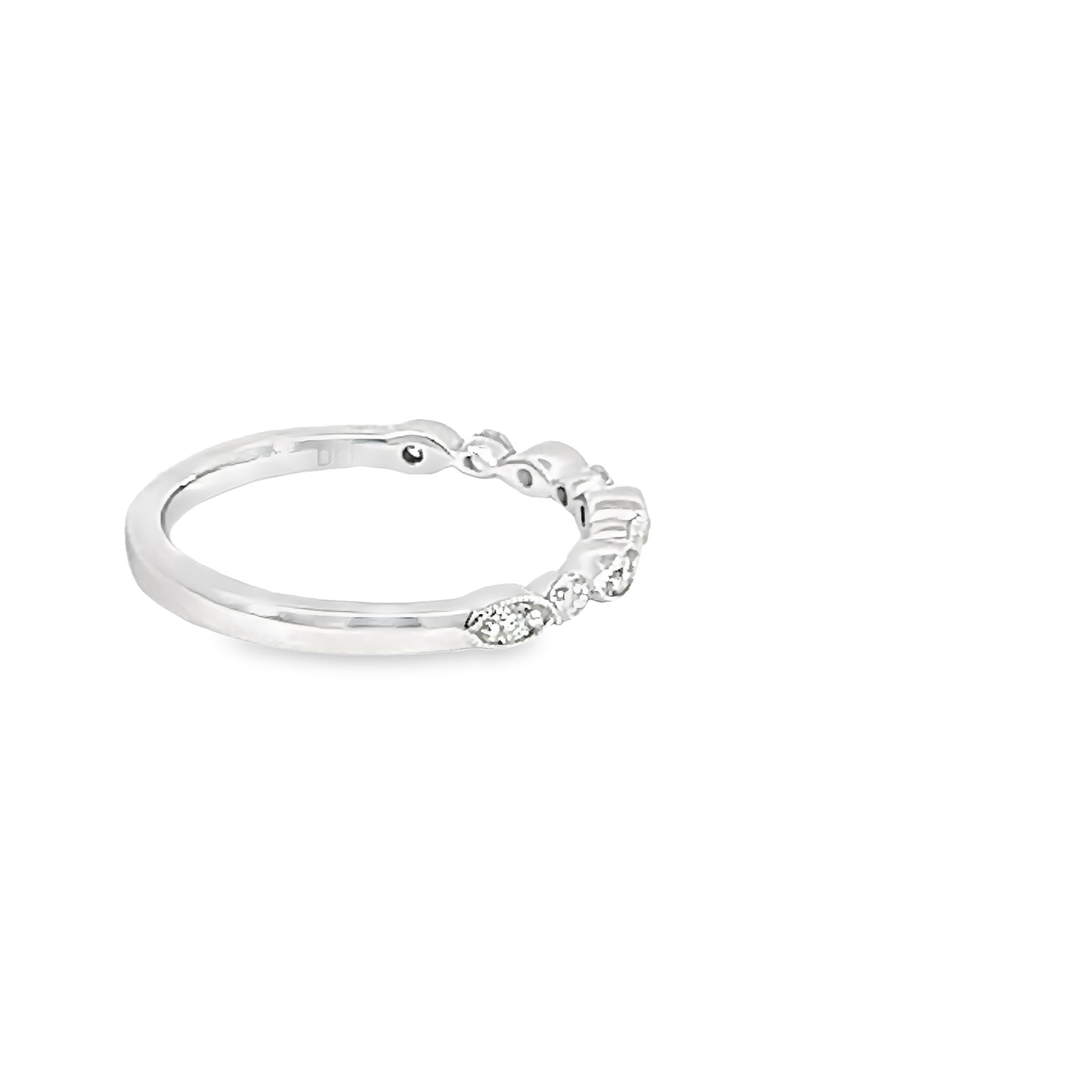 14k White Gold Diamond Wedding Band