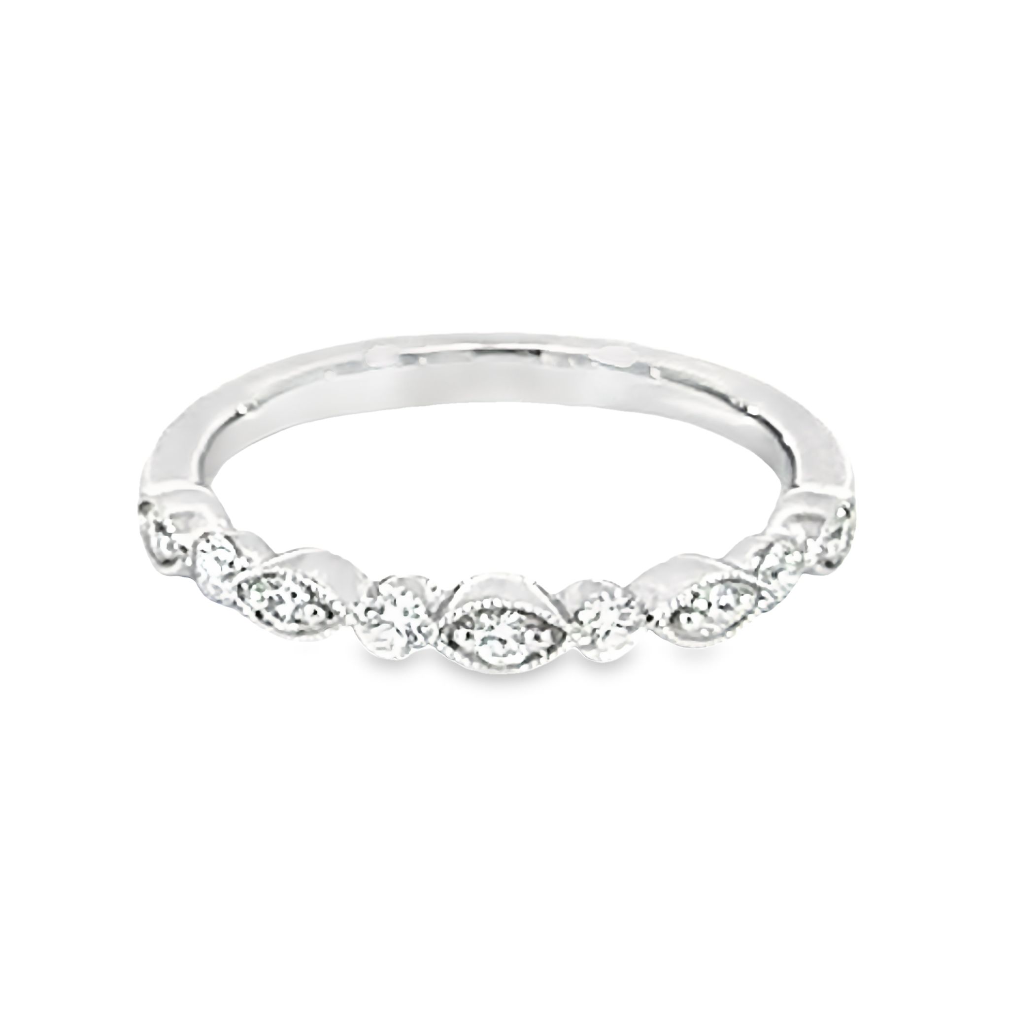 14k White Gold Diamond Wedding Band