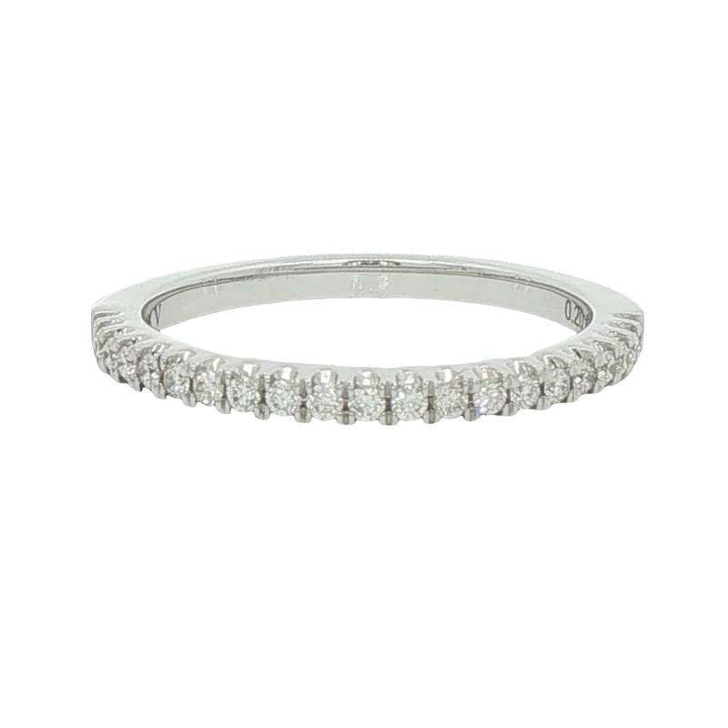 14k White Gold Diamond Wedding Band