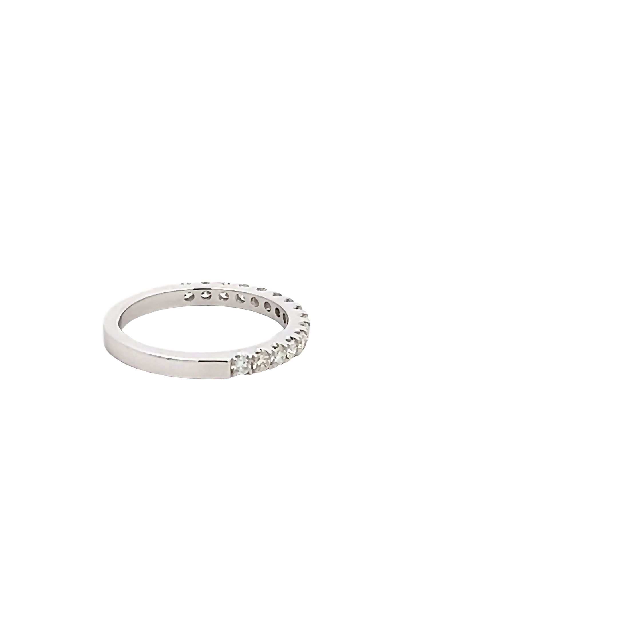 14k White Gold Diamond Wedding Band