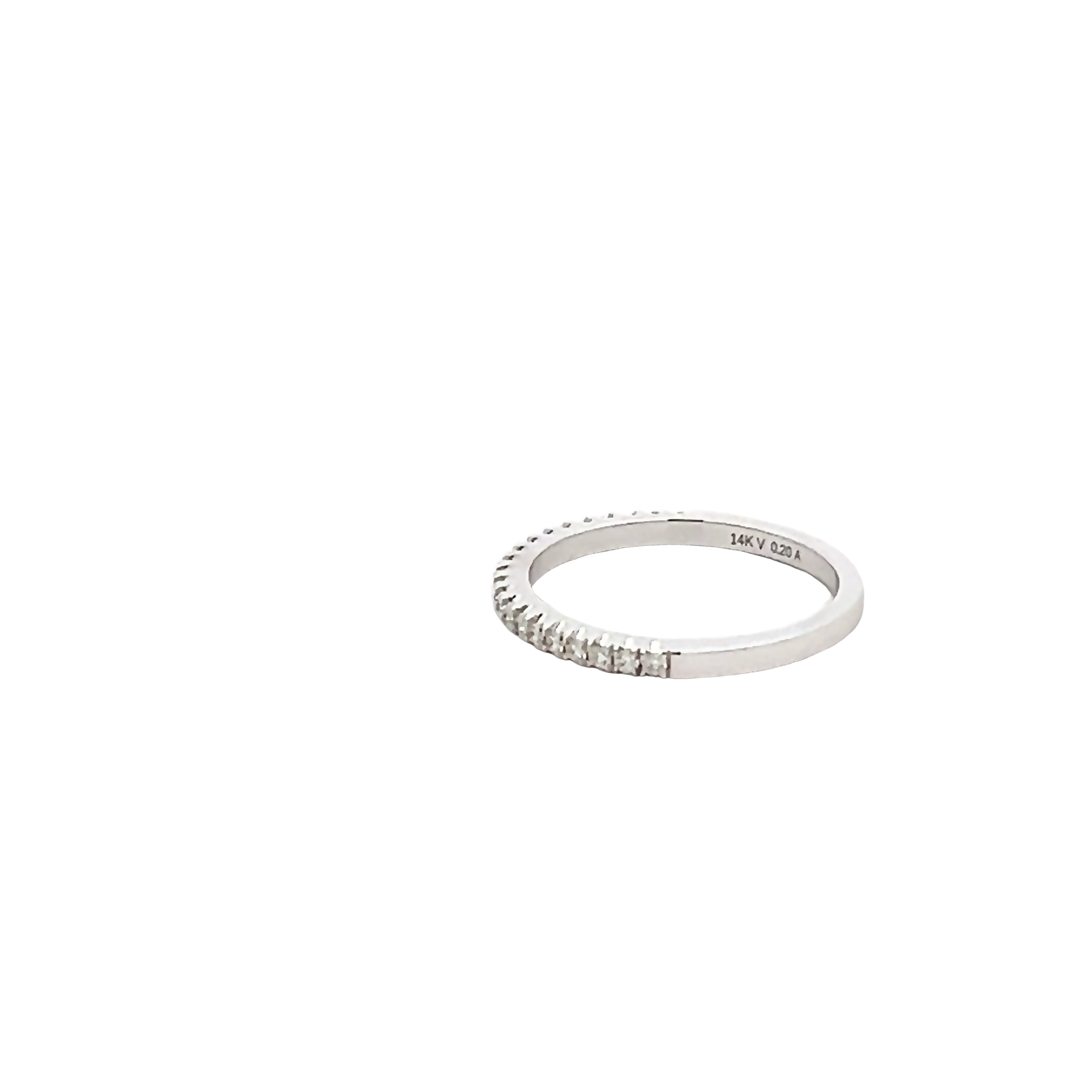 14k White Gold Diamond Wedding Band