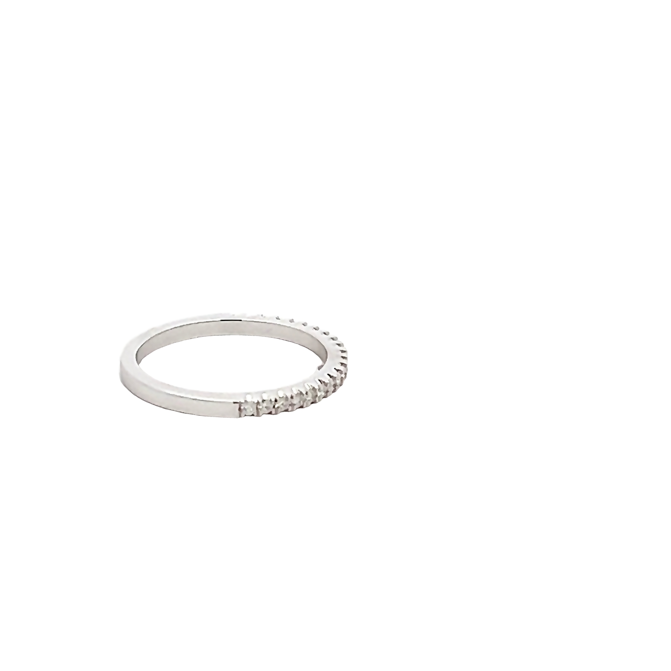 14k White Gold Diamond Wedding Band
