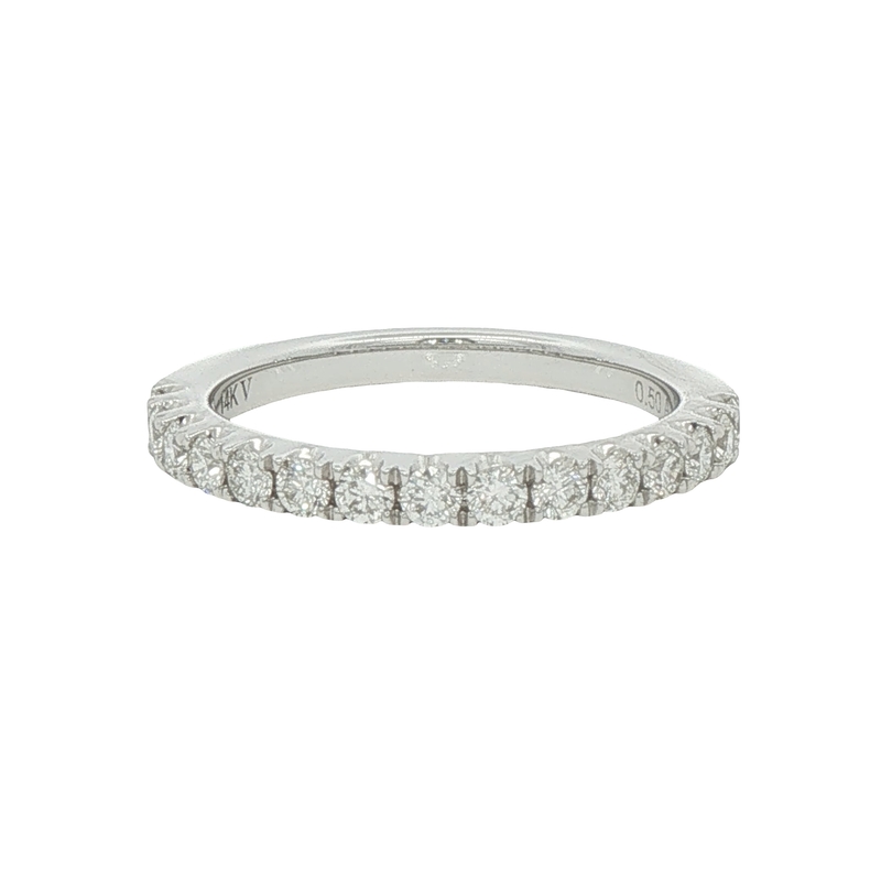 14k White Gold Diamond Wedding Band